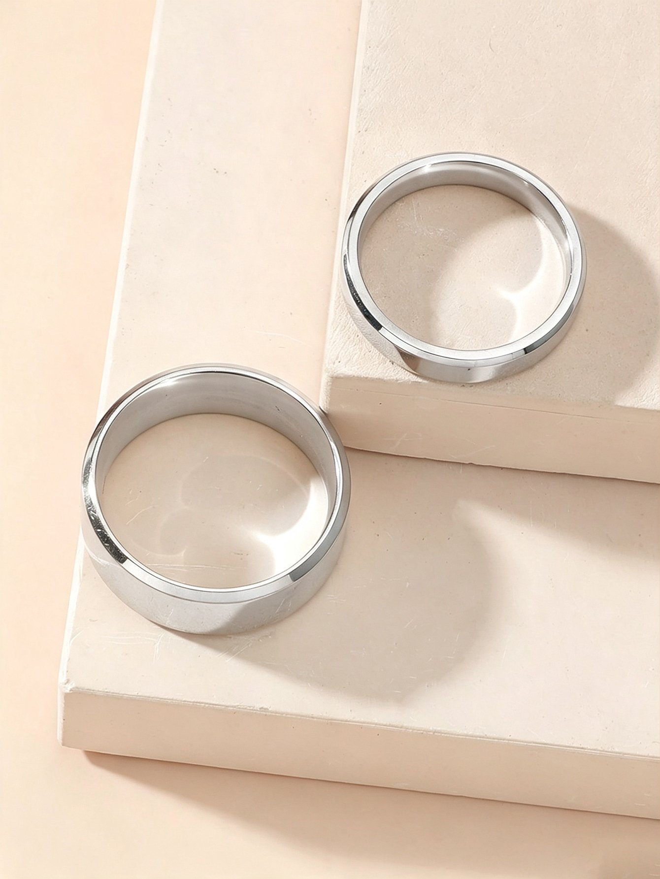  Silver Two-Piece Ring Set