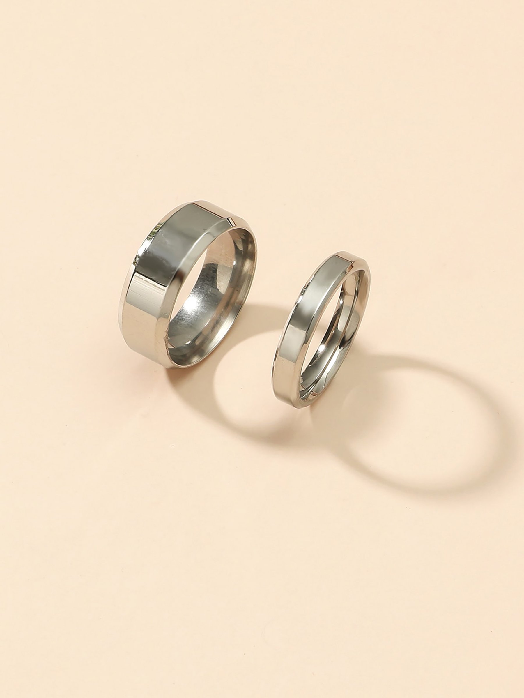  Silver Two-Piece Ring Set
