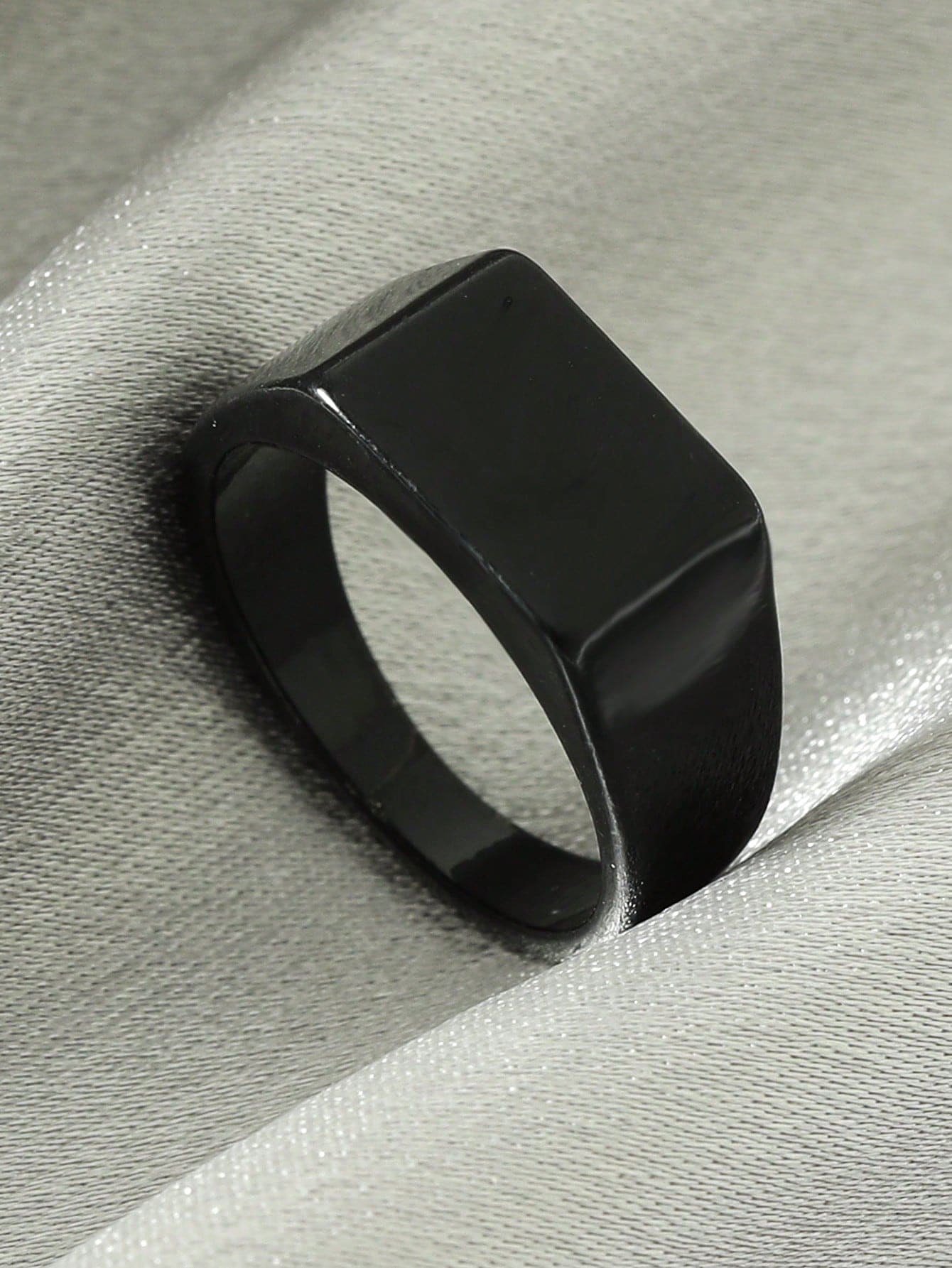 Sleek Black Minimalist Ring