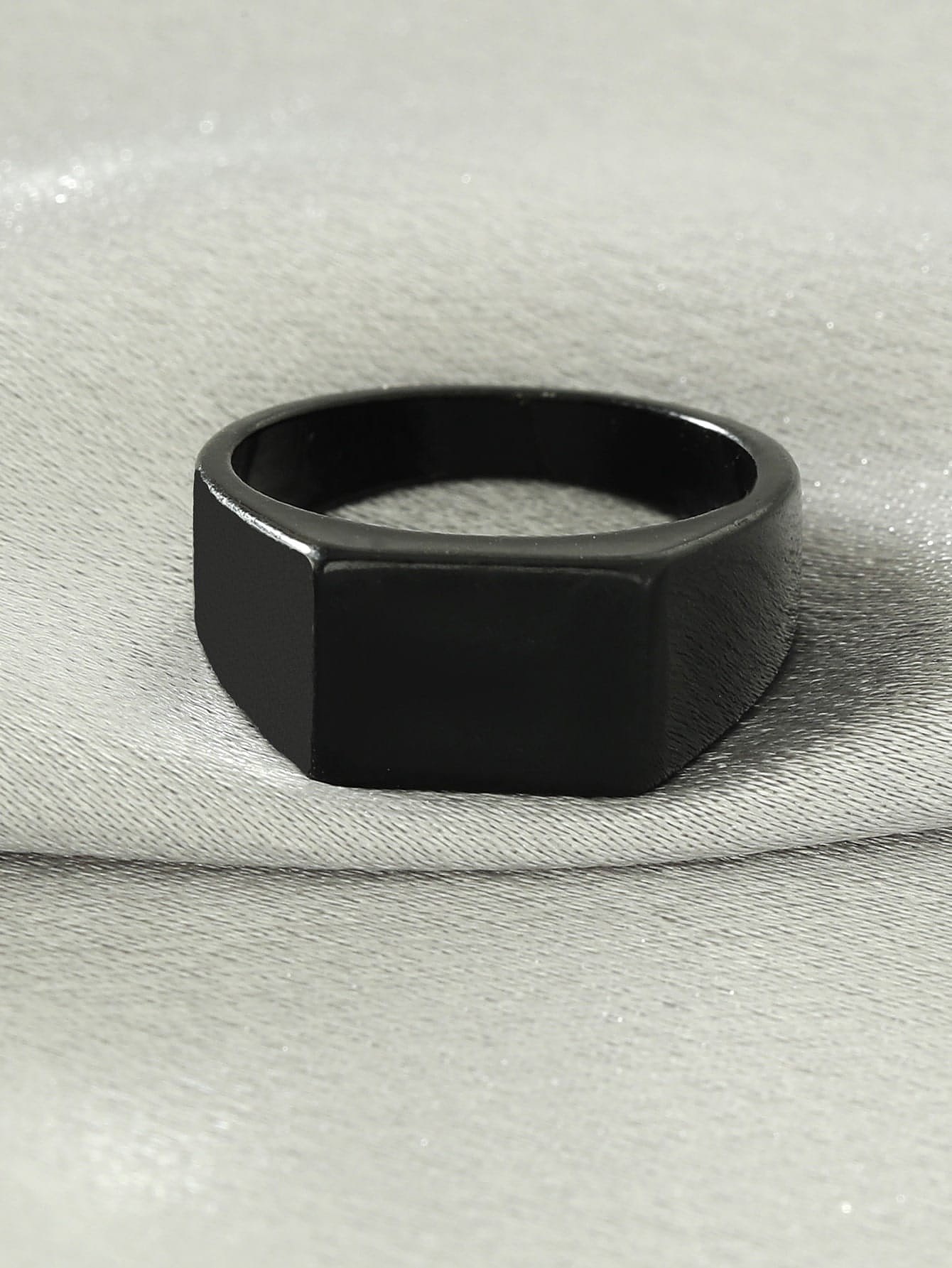 Sleek Black Minimalist Ring