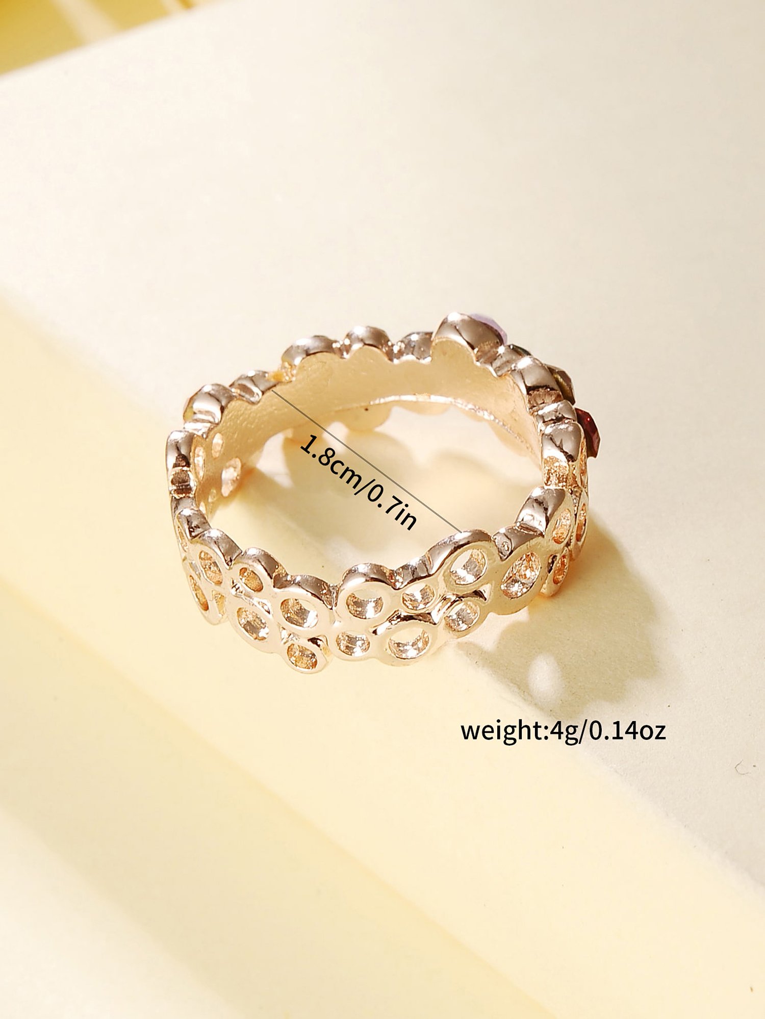 Rose Gold Multicolored Gemstone Band Ring