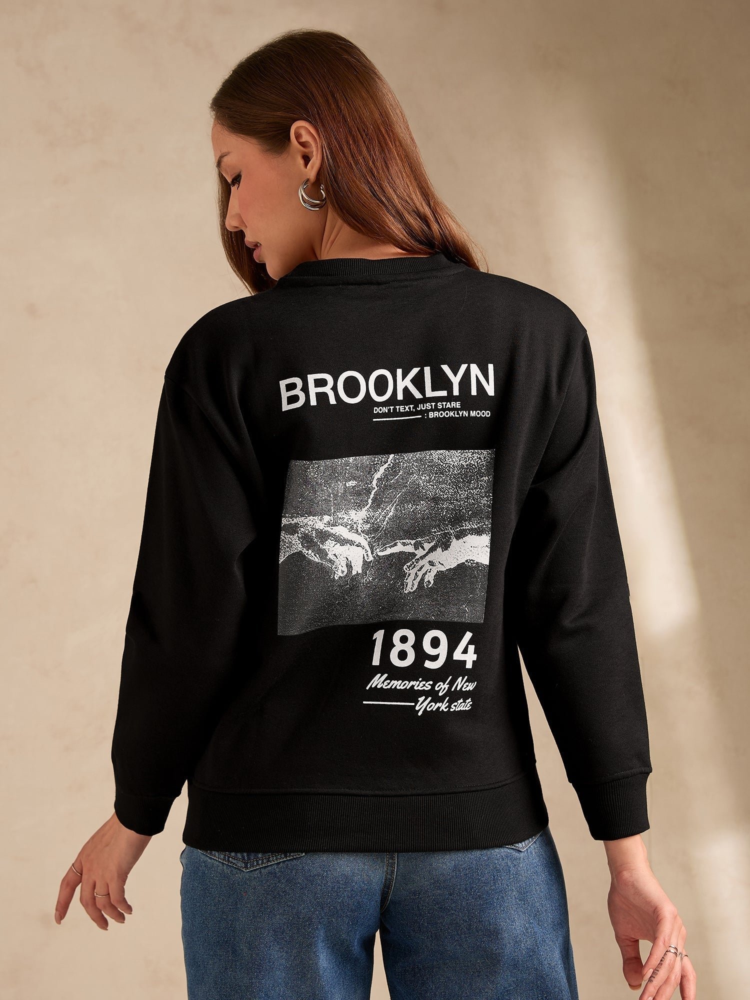 Black Back Brooklyn Graphic Fleece Sweatshirt