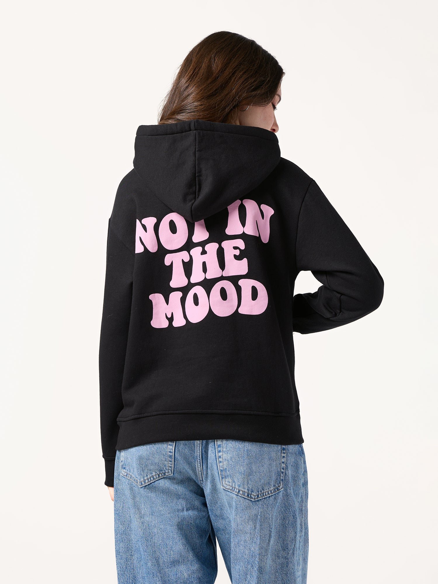 Black Back Bold Graphic Fleece Hoodie