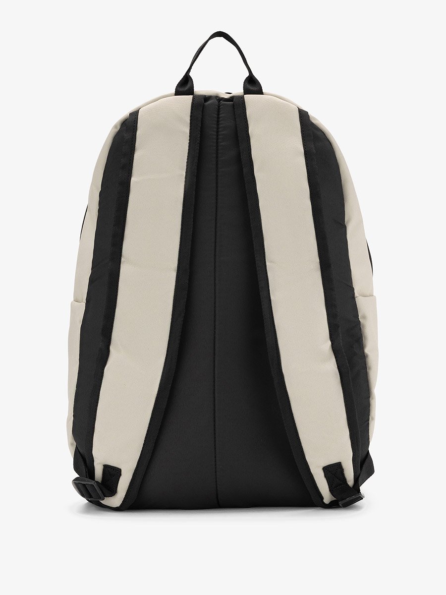 Beige Logo Backpack with Zip Closure