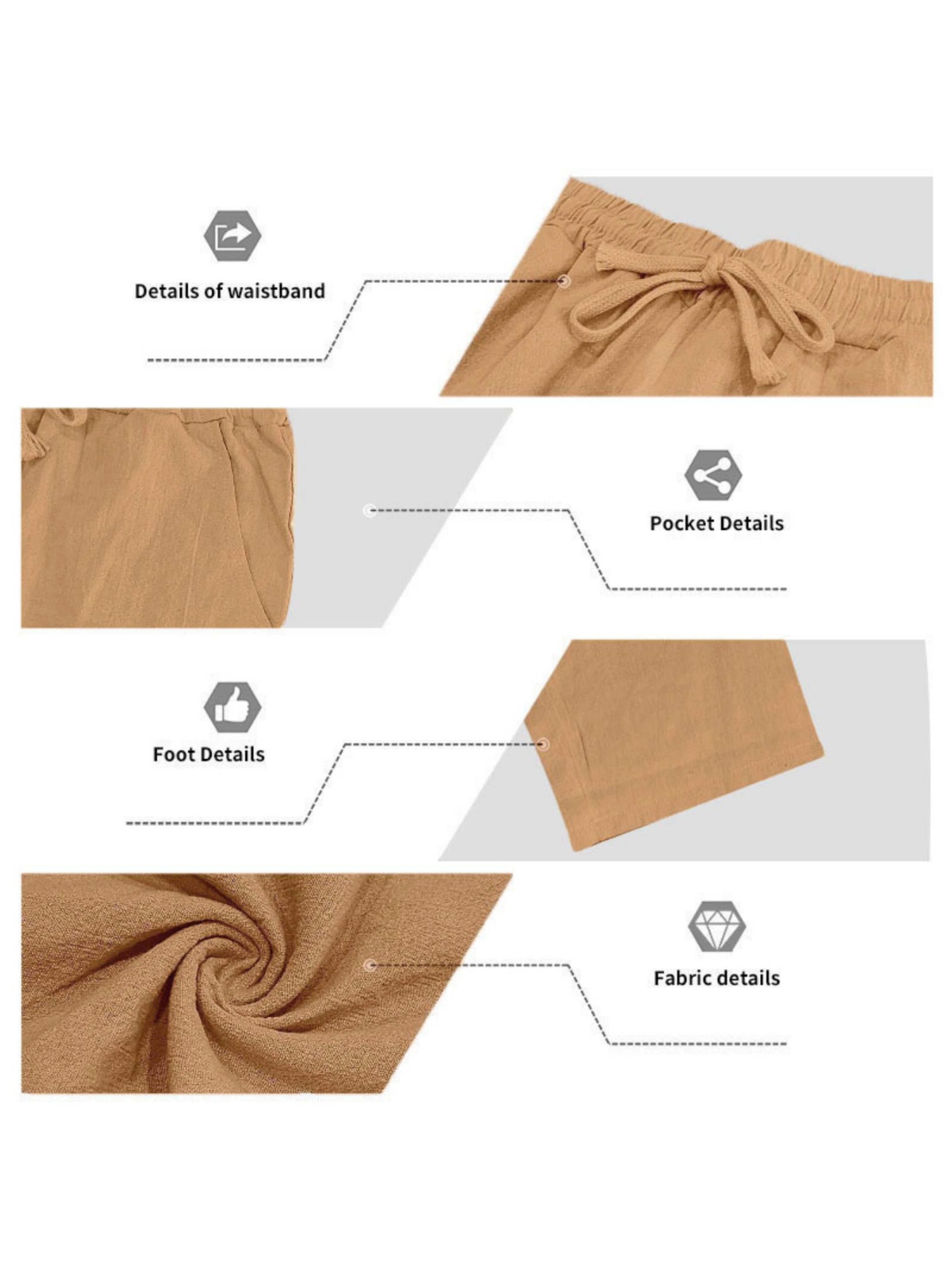 Men Brown Linen Blend Hooded Shirt and Trousers Set