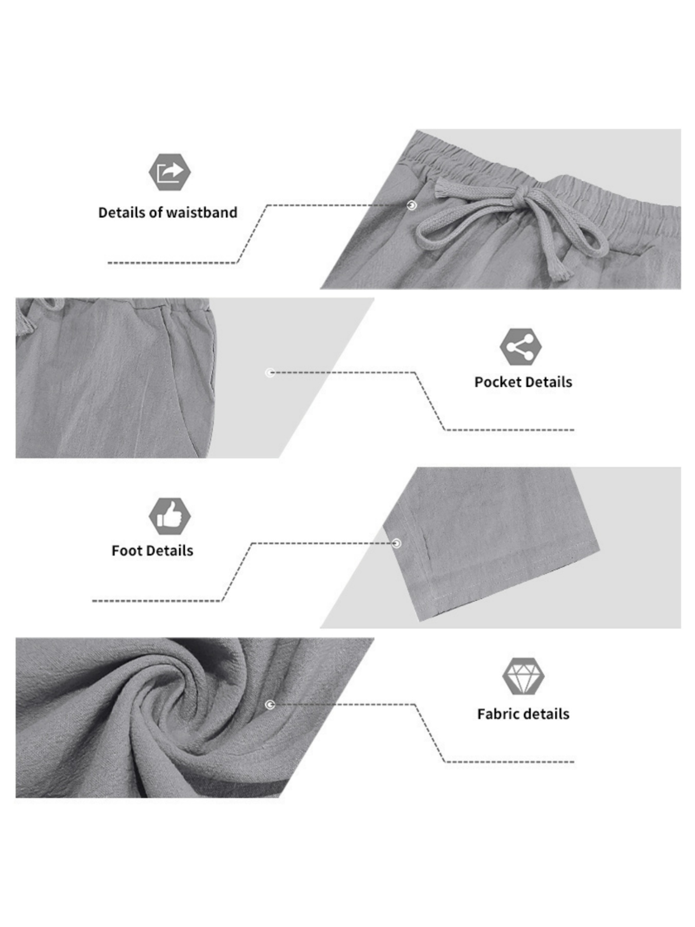 Men Grey Linen Hooded Shirt and Trousers Set