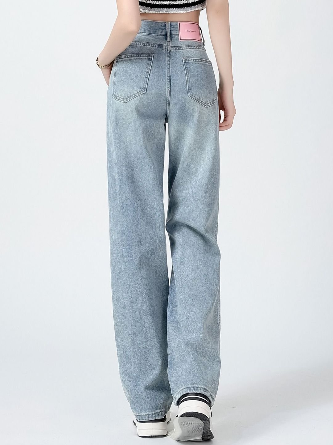 Light Blue High-Rise Straight Leg Jeans