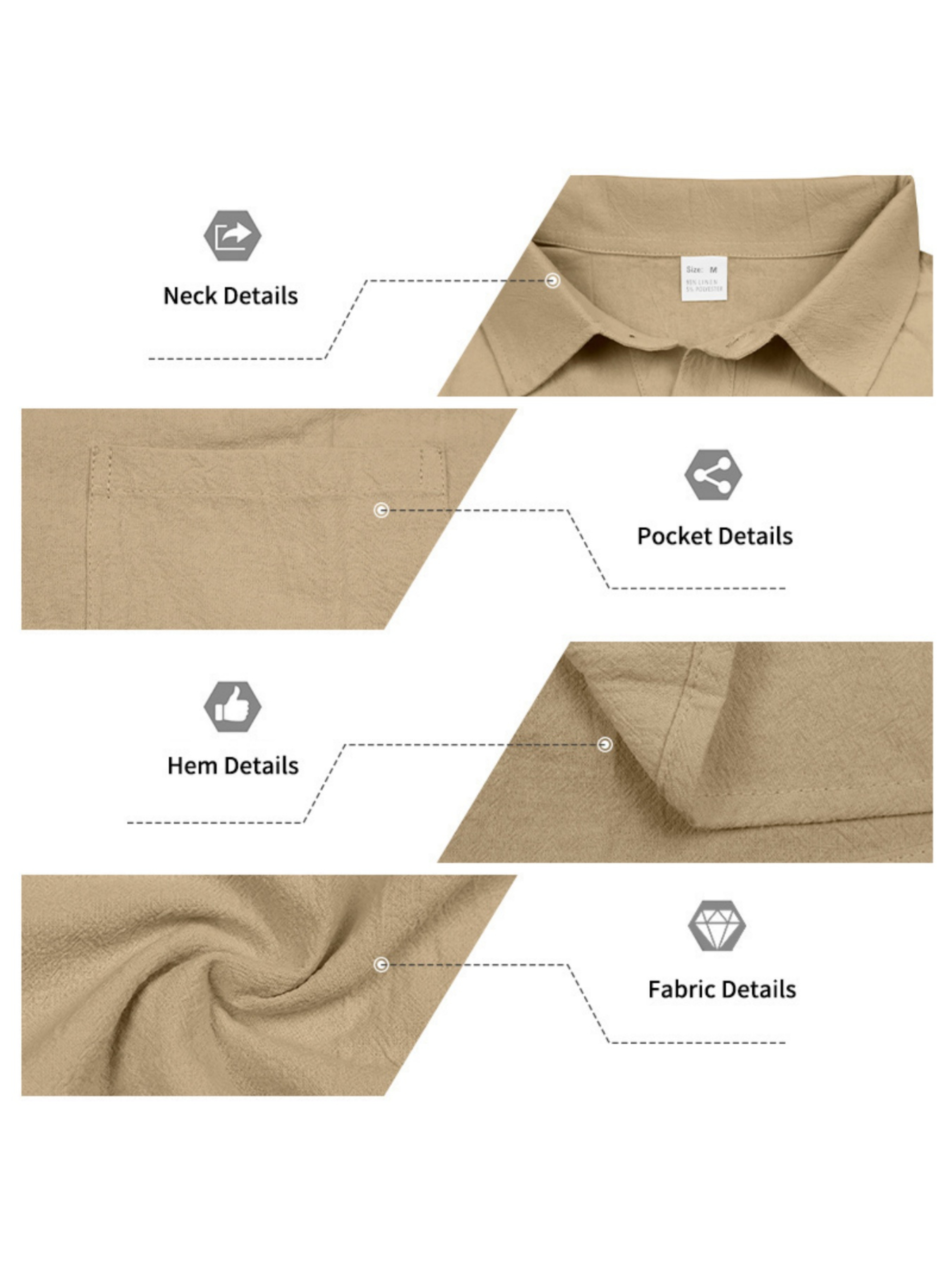Men Beige Linen Sleeveless Shirt and Trousers