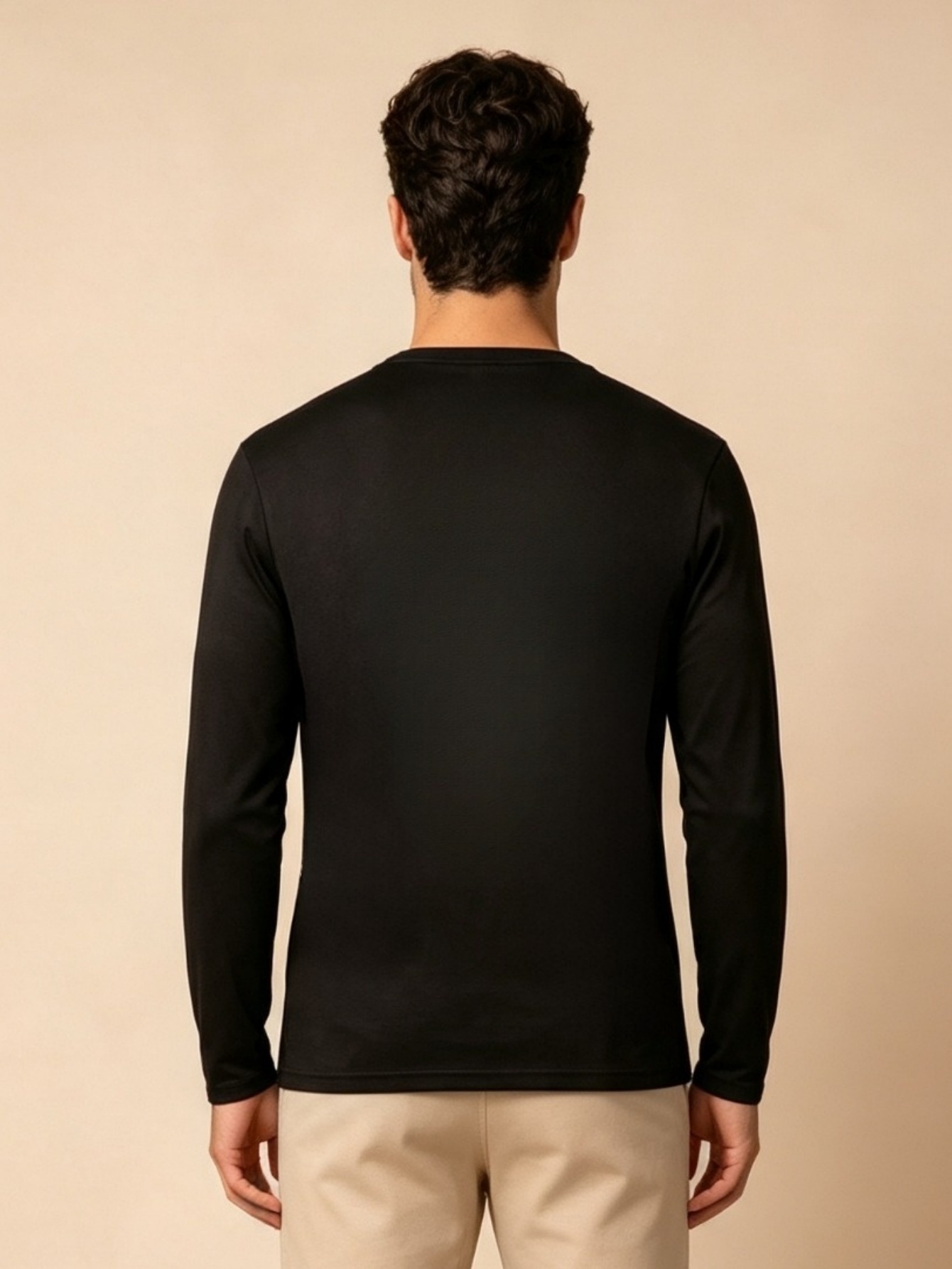 Men Black Graphic Print Long Sleeve T-Shirt