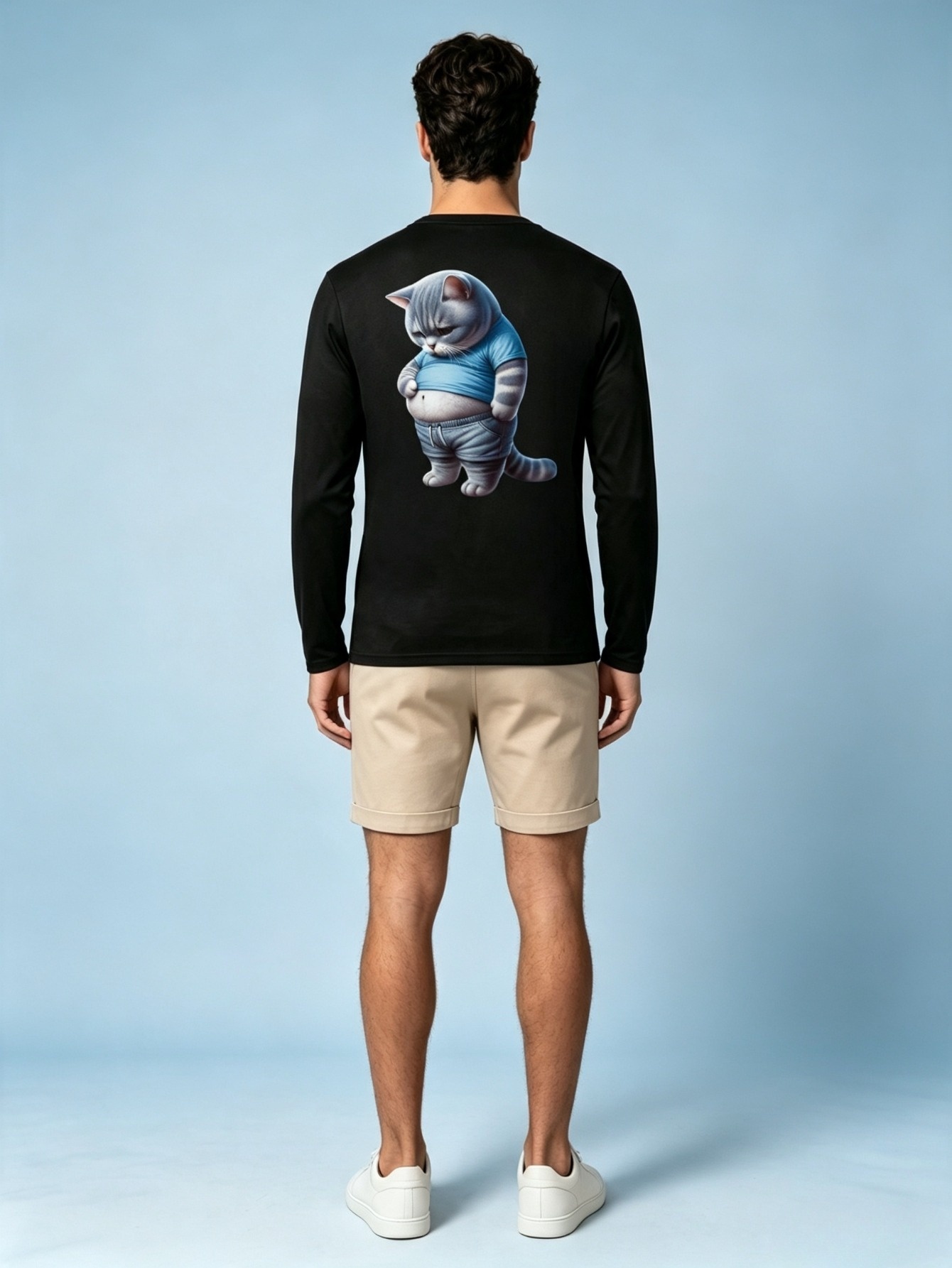 Men Black Graphic Print Long Sleeve T-Shirt