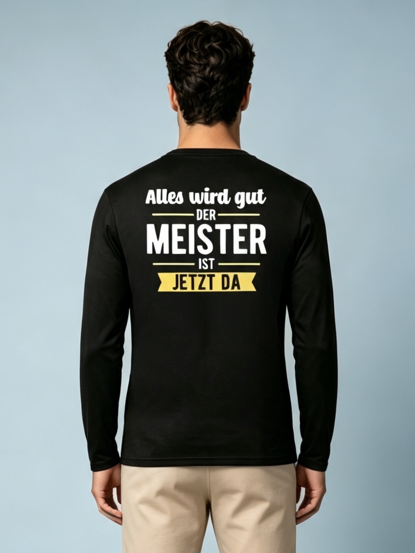 Men Black Graphic Print Long Sleeve T-Shirt