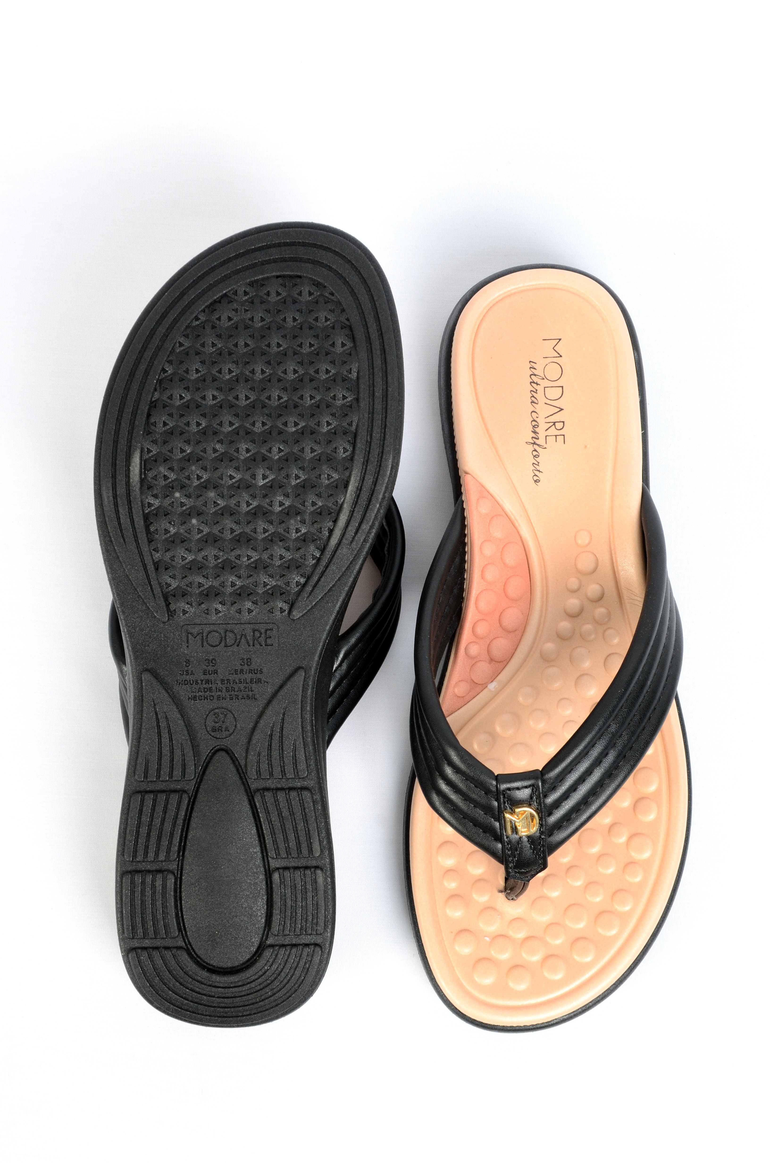 Black Flat Comfort Sandals