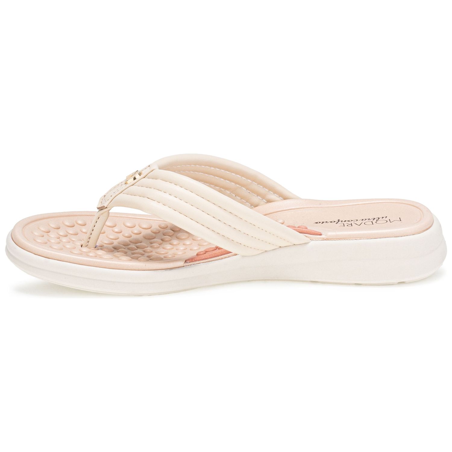 Cream Flat Comfort Sandals
