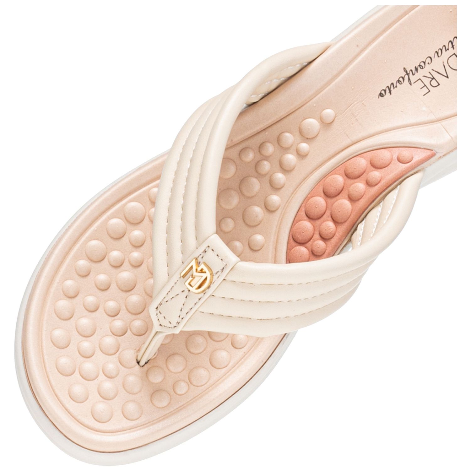 Cream Flat Comfort Sandals