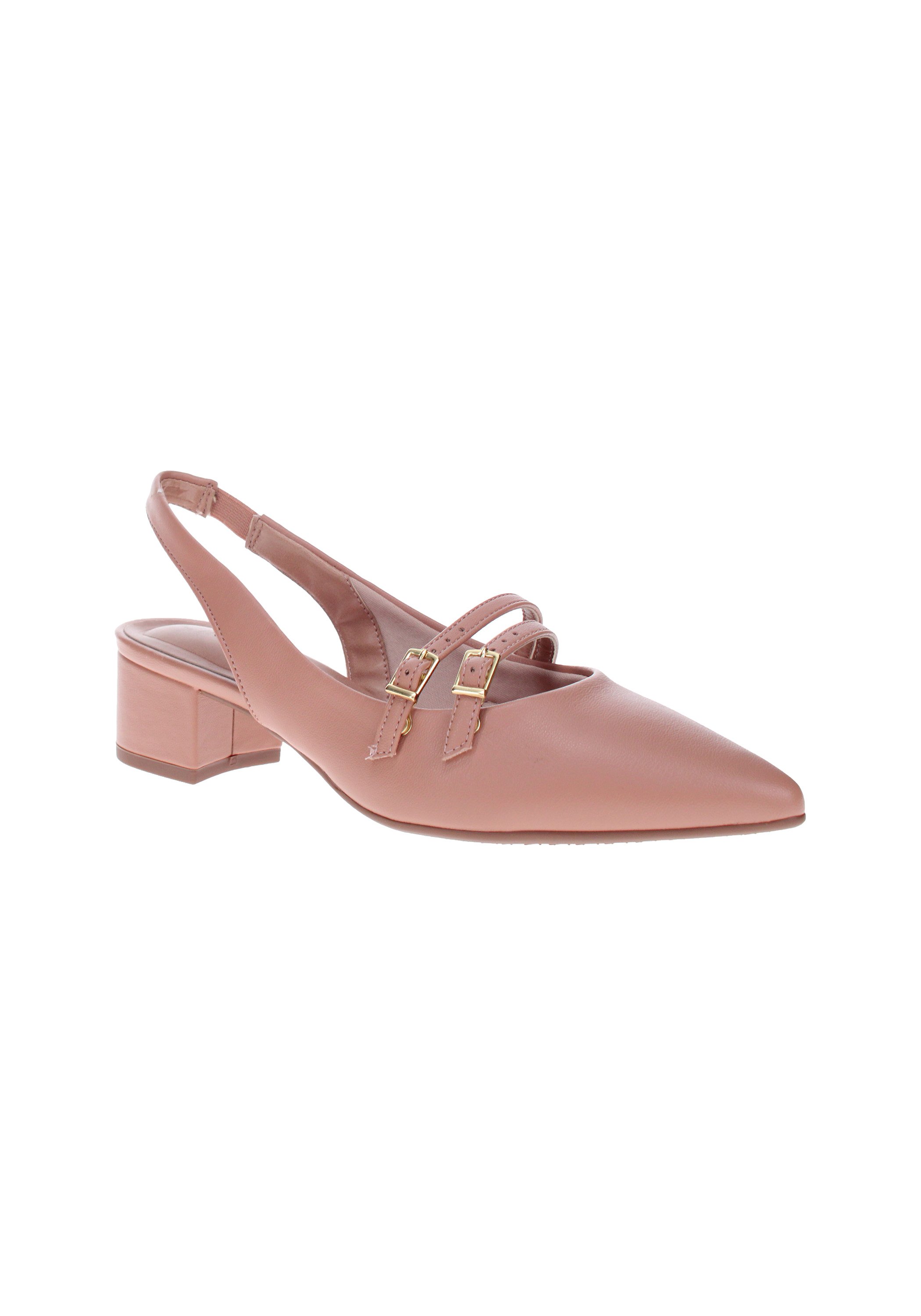 Nude Mid-Heel Slingback Sandals