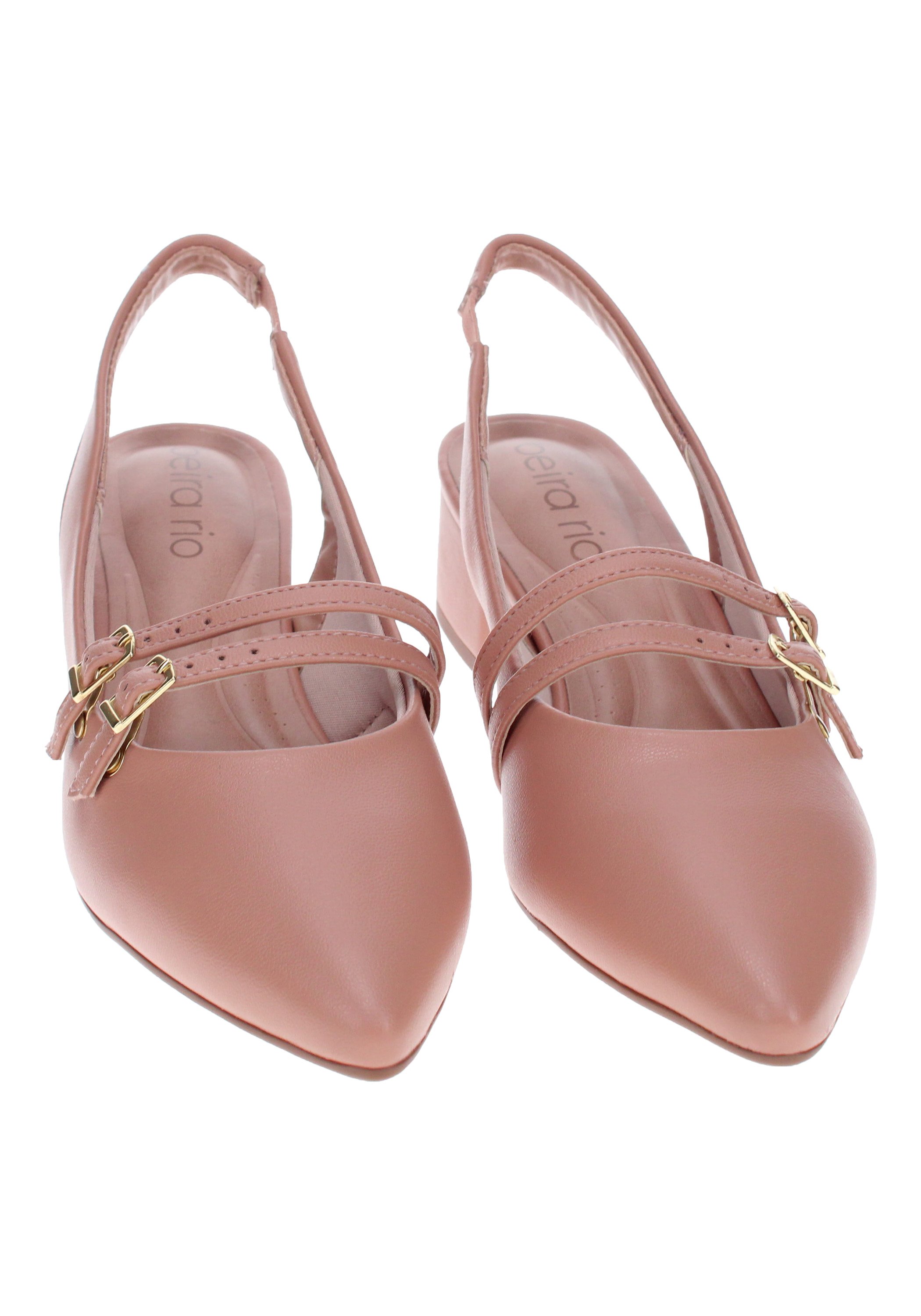 Nude Mid-Heel Slingback Sandals