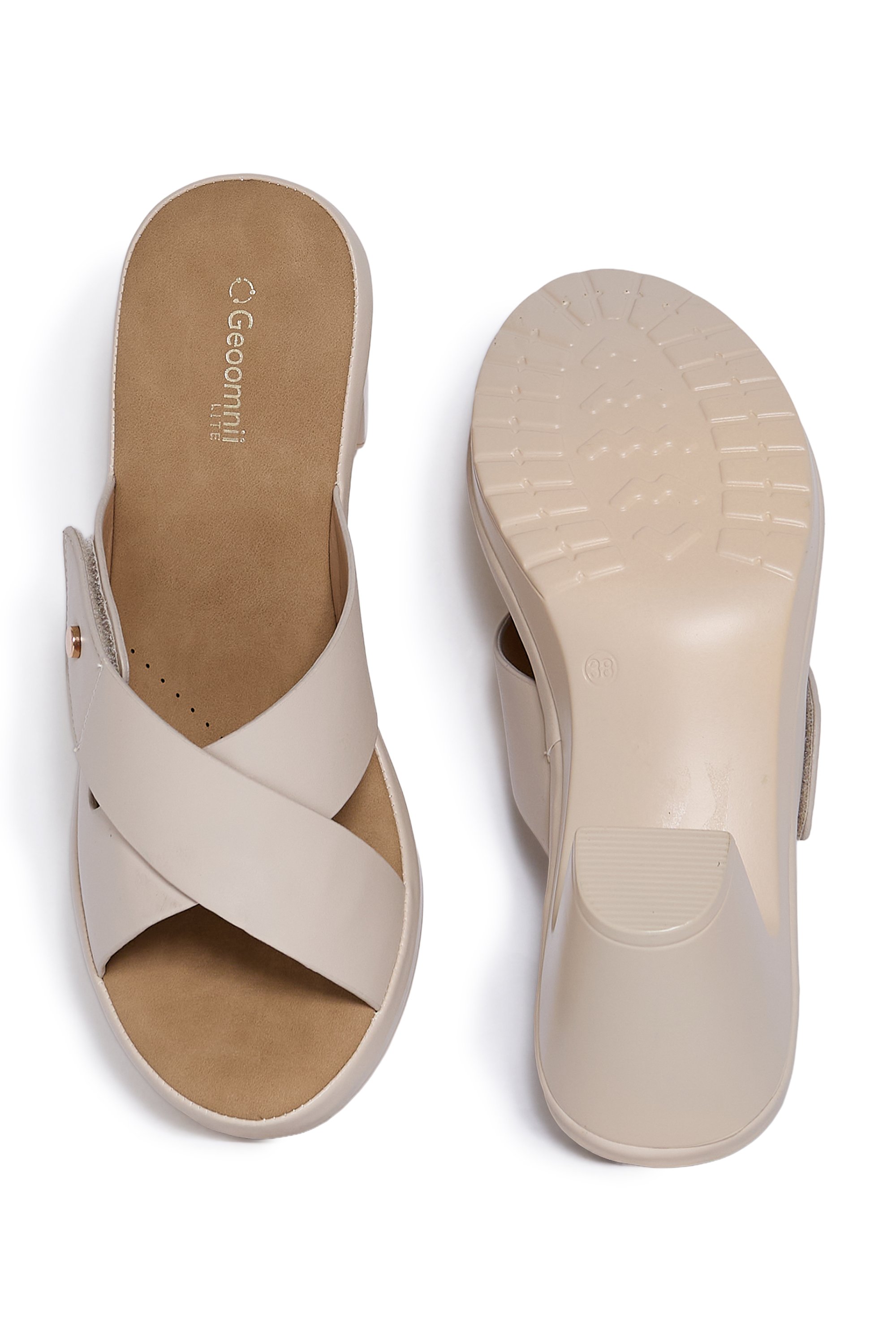 Beige Comfort Slide Sandals