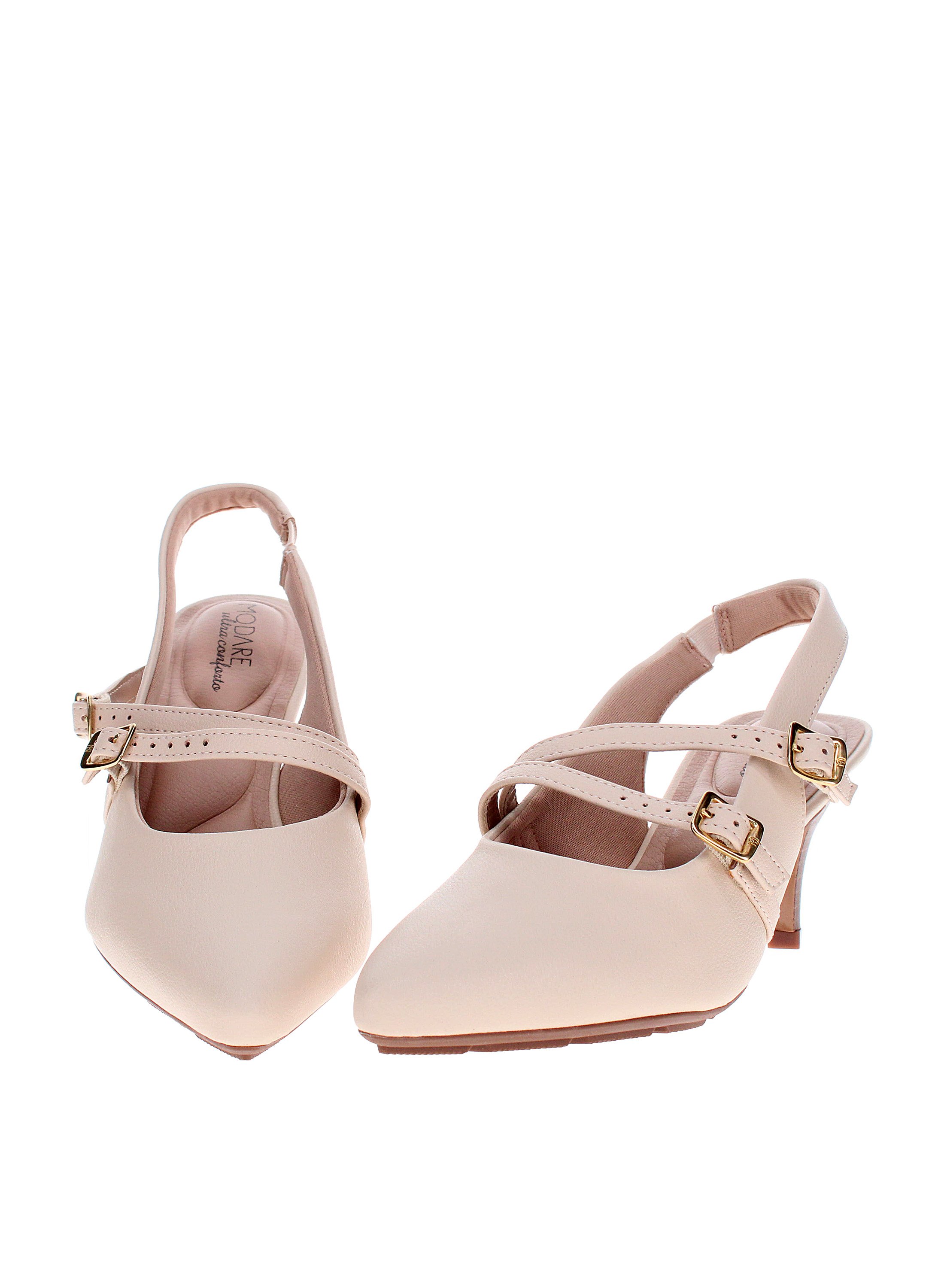 Beige Slingback Pointed Toe Sandals