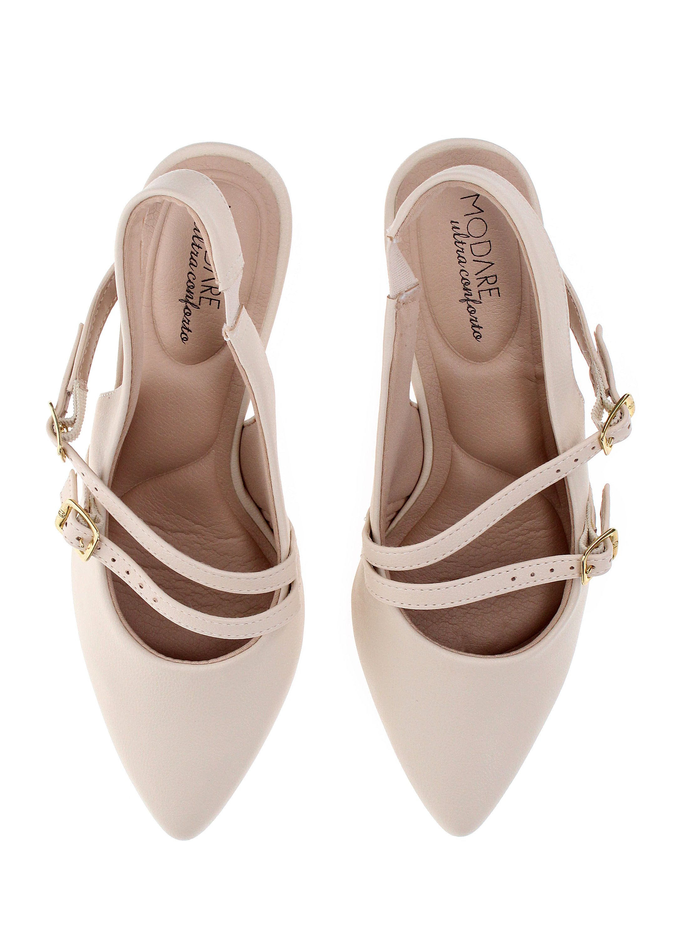 Beige Slingback Pointed Toe Sandals