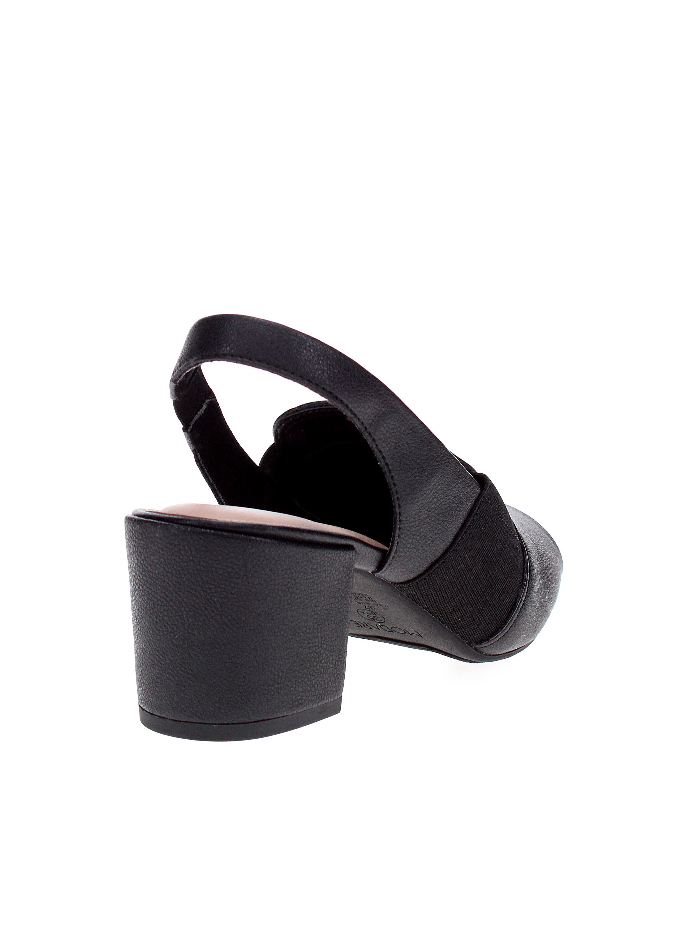 Black Mid Heel Slingback Sandals