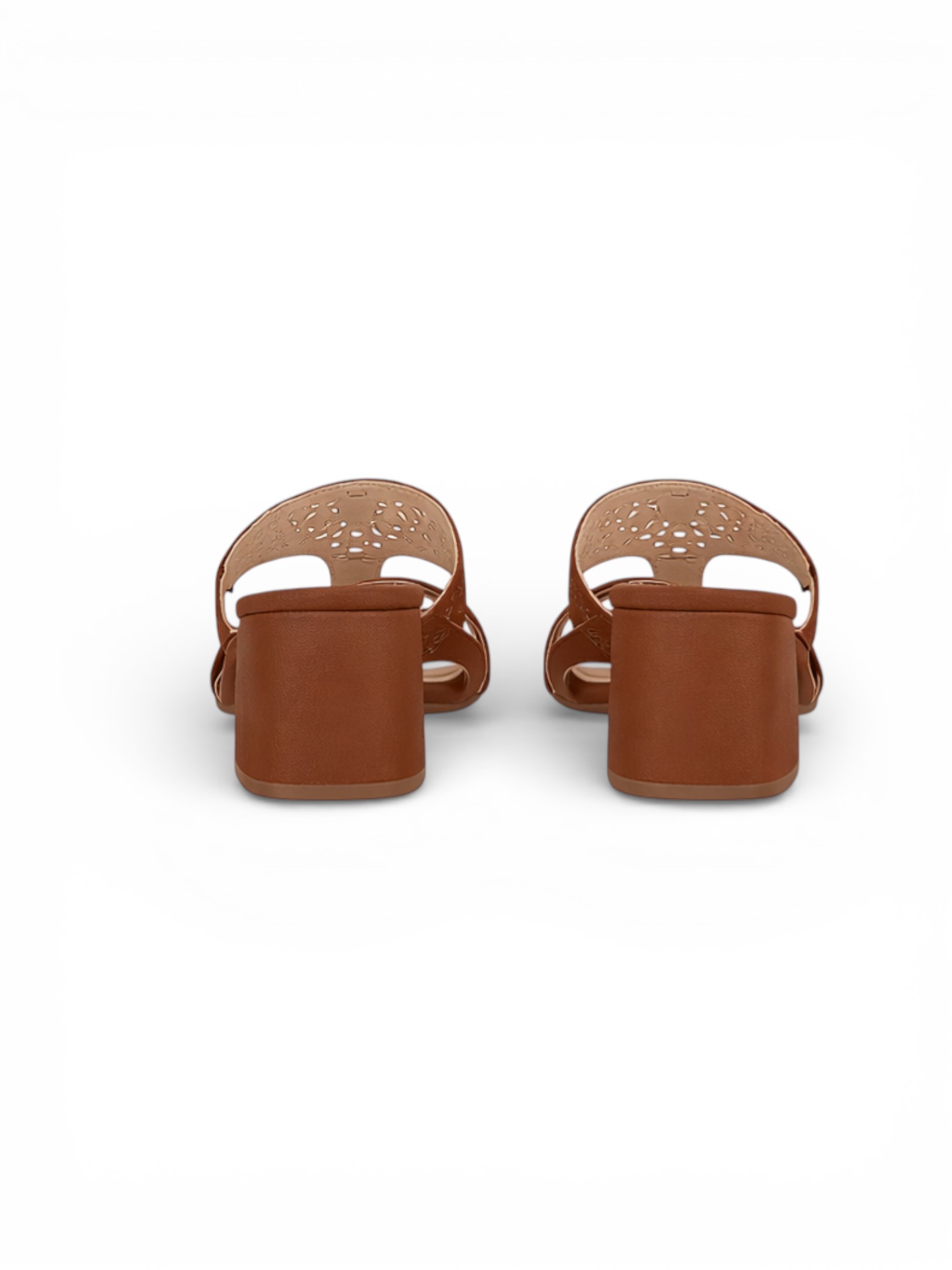 Brown Mid-Heel Sandals