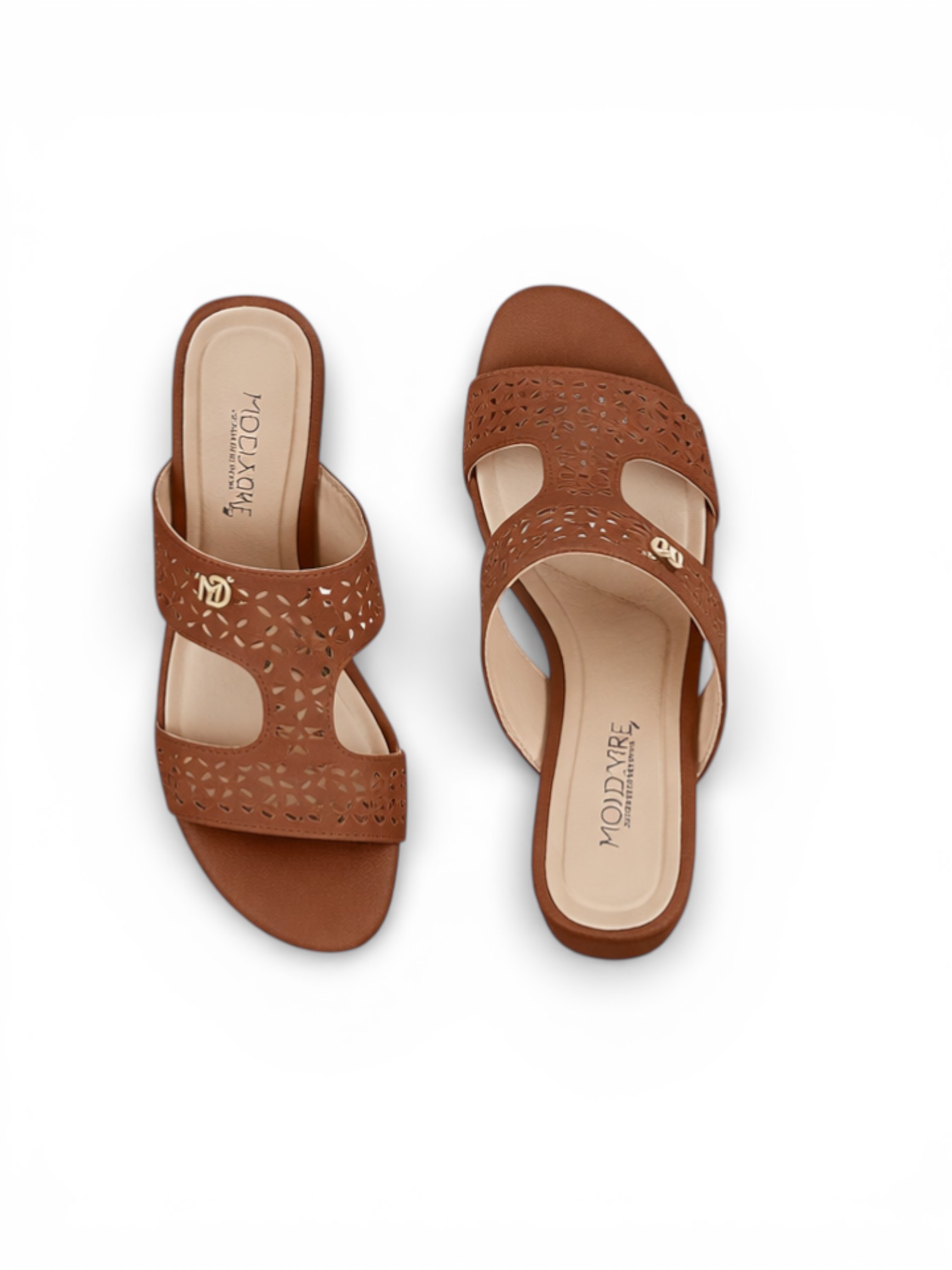 Brown Mid-Heel Sandals