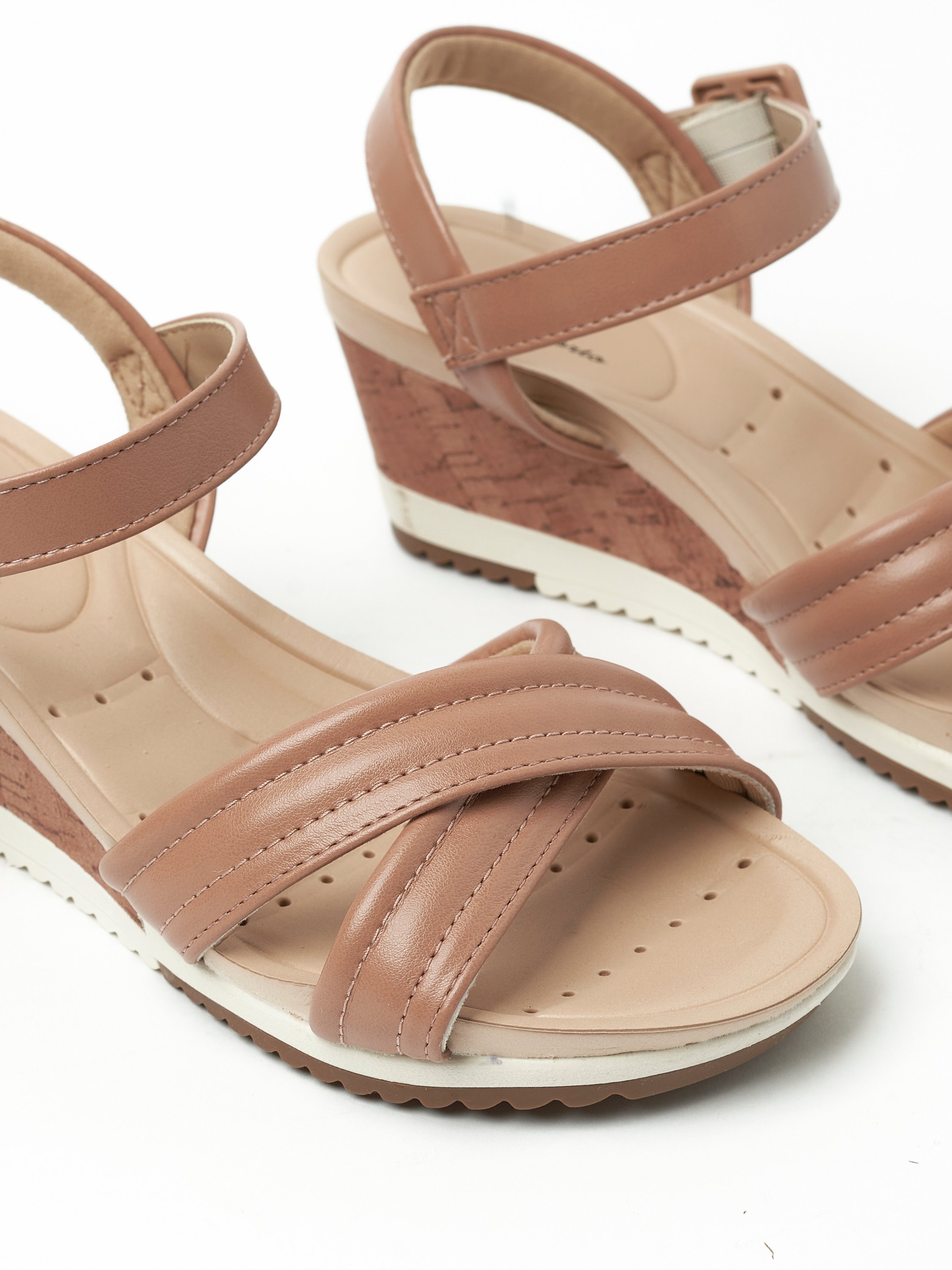 Nude Wedge Heel Sandals