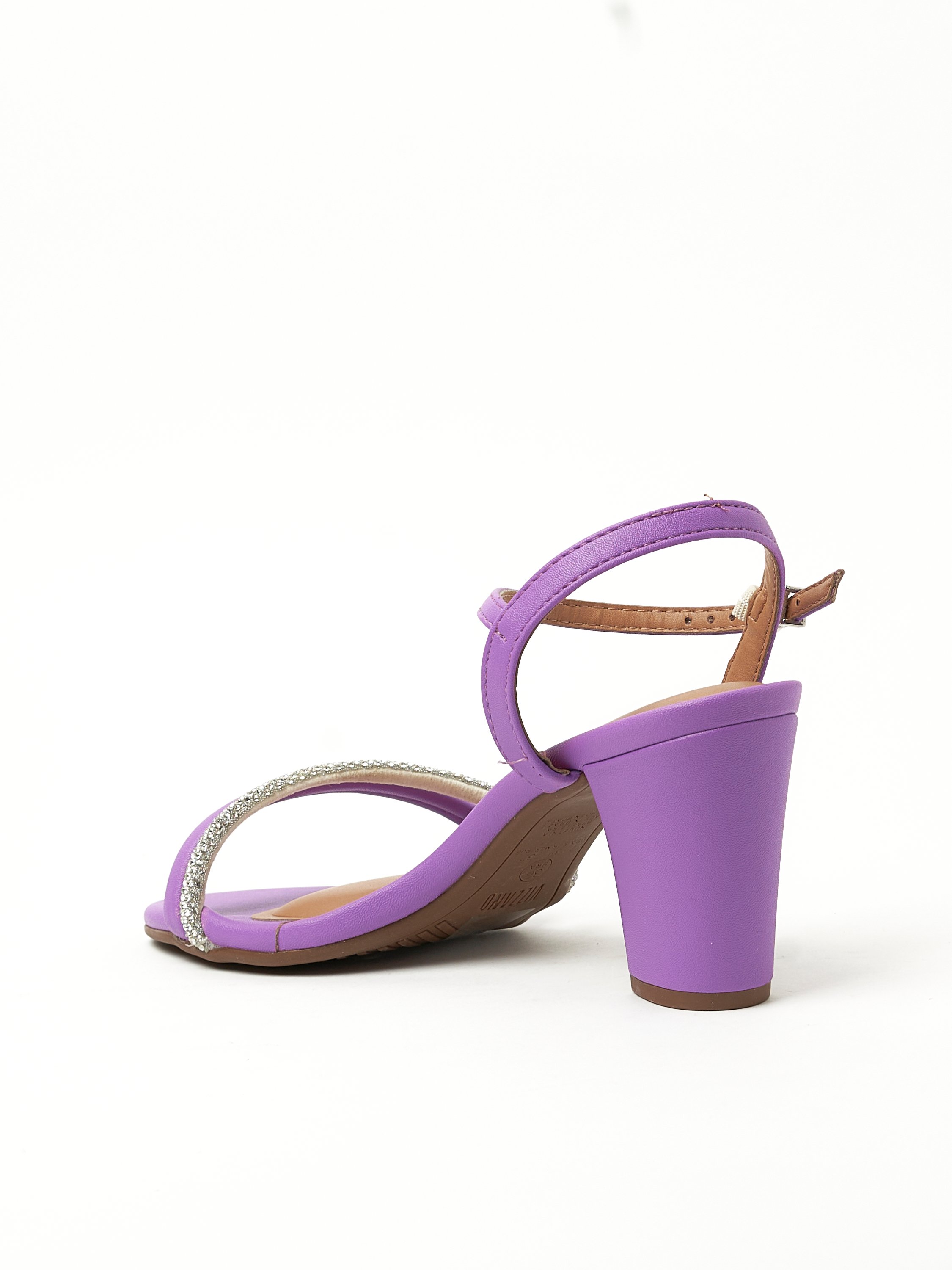 Lilac Embellished Ankle Strap High Heel Sandals