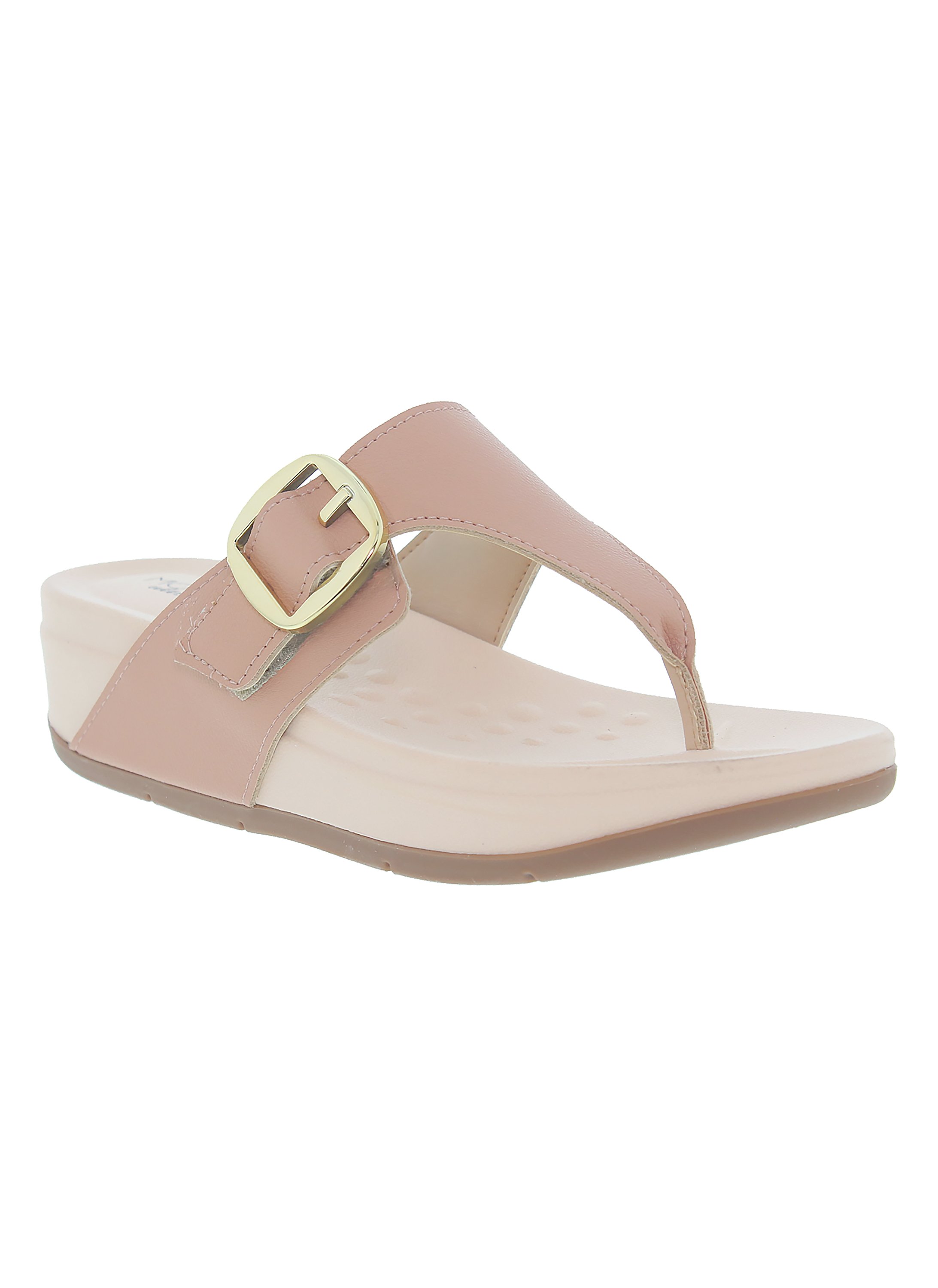 Nude Wedge Flip Flops