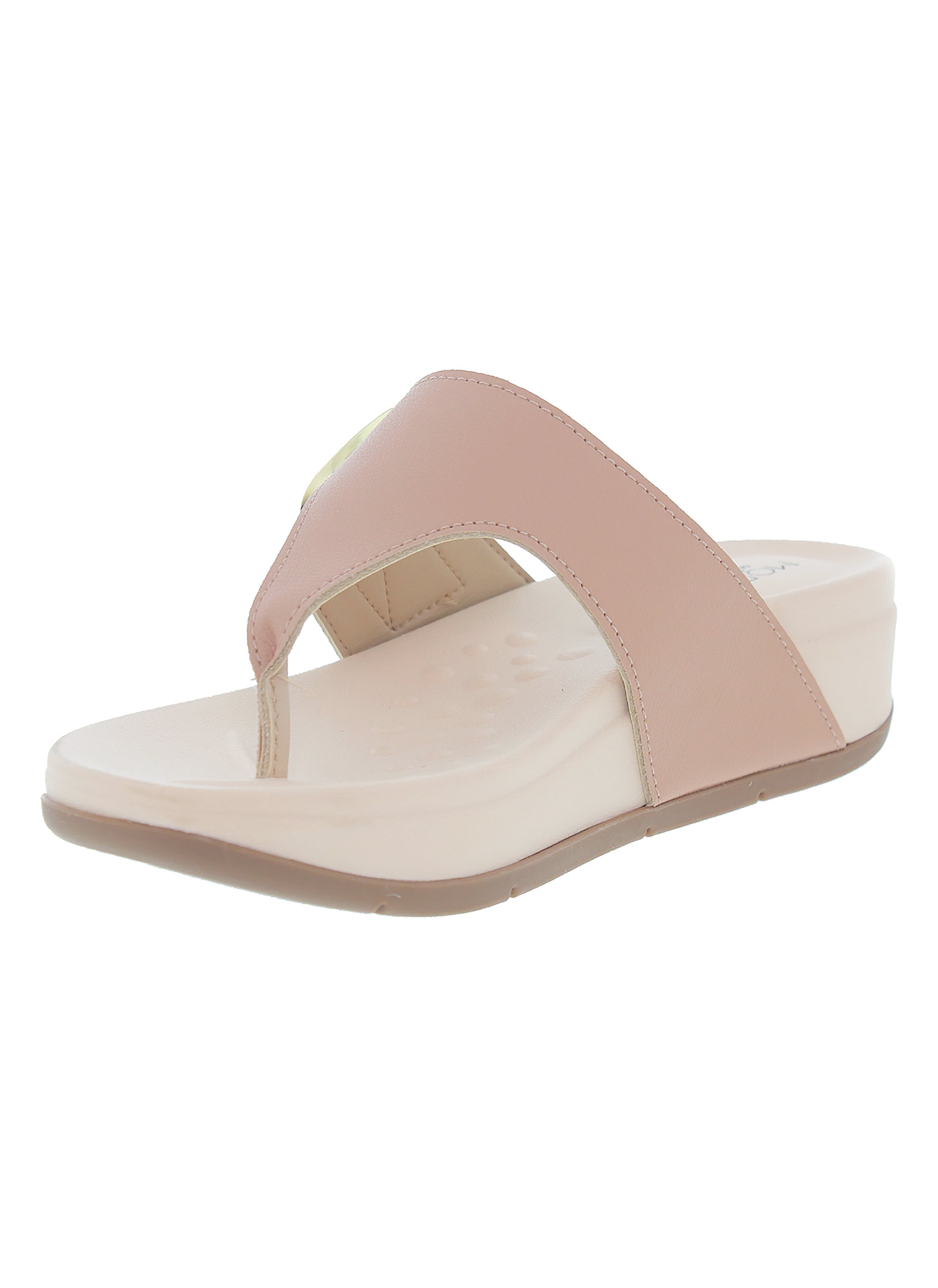 Nude Wedge Flip Flops