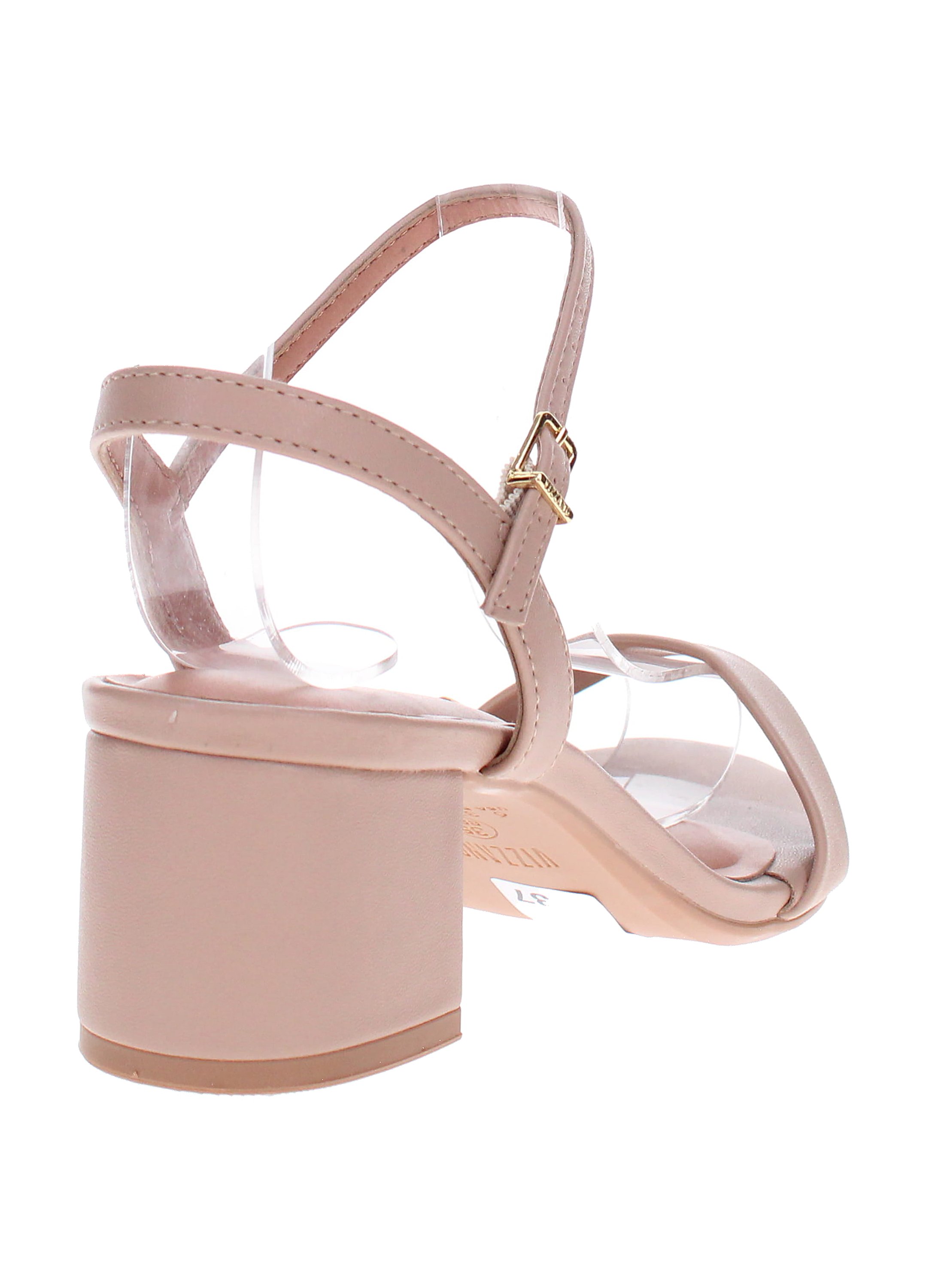 Beige Low Heel Slip-On Sandals