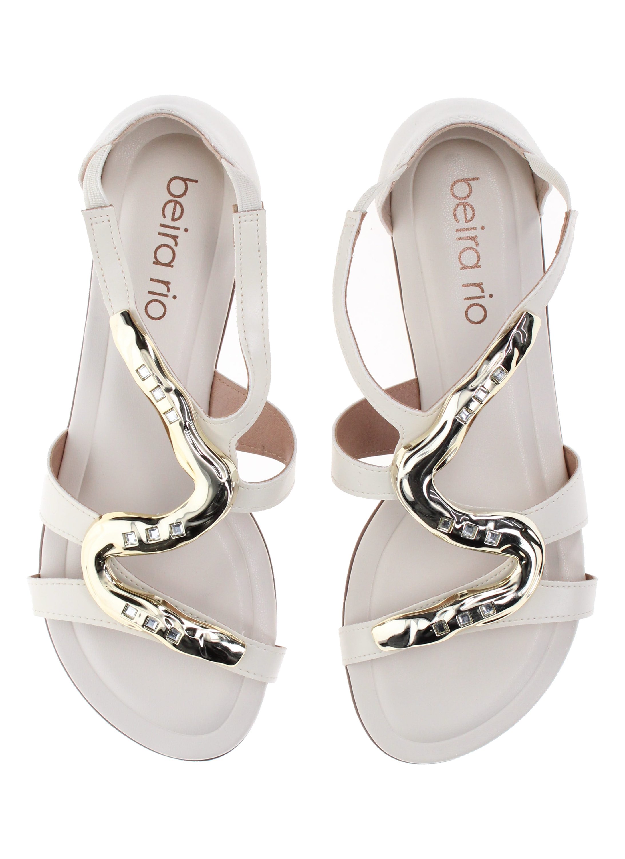Off-White Metal Accent Flats Sandals