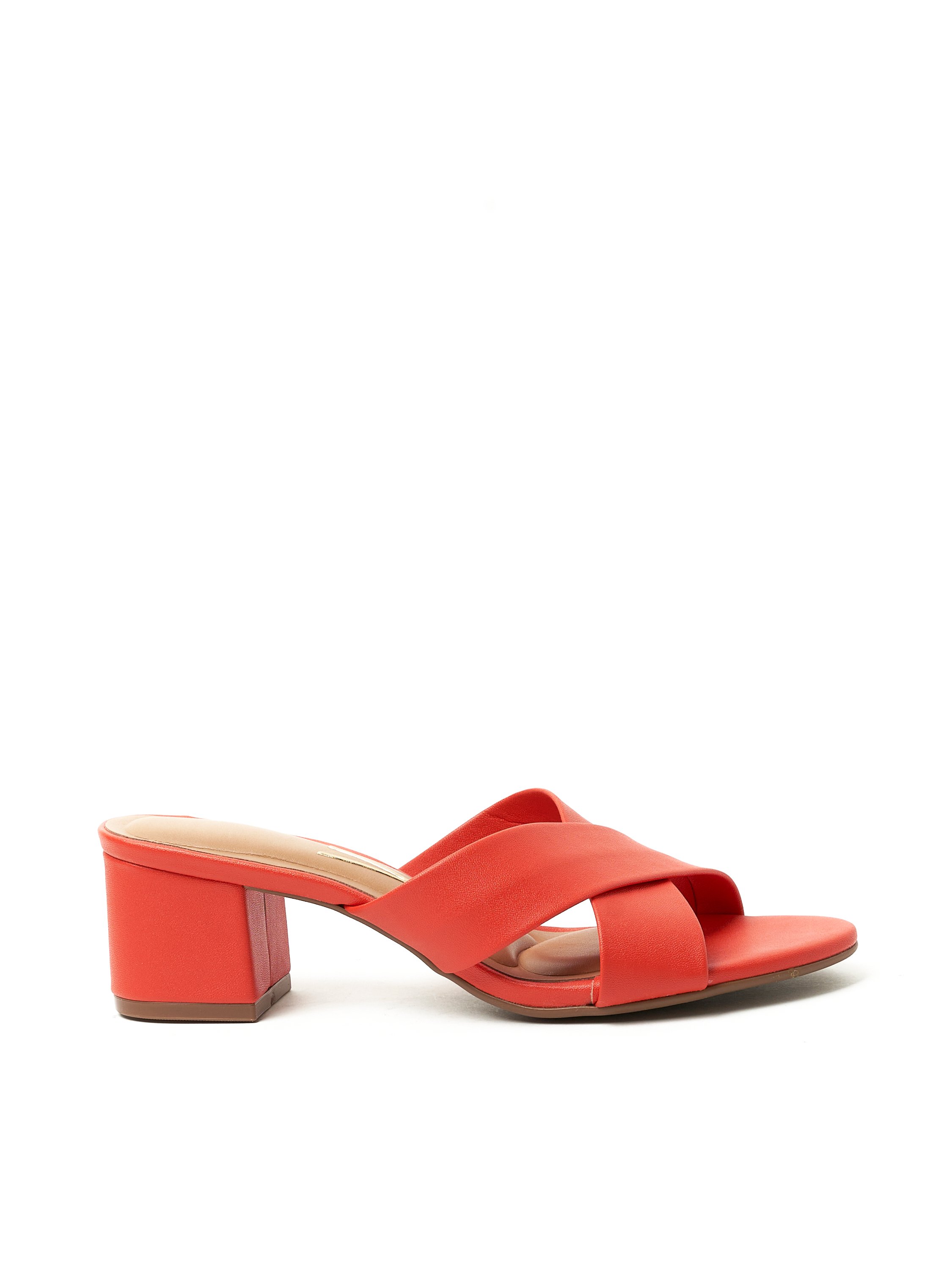 Orange Mid Heel Sandals
