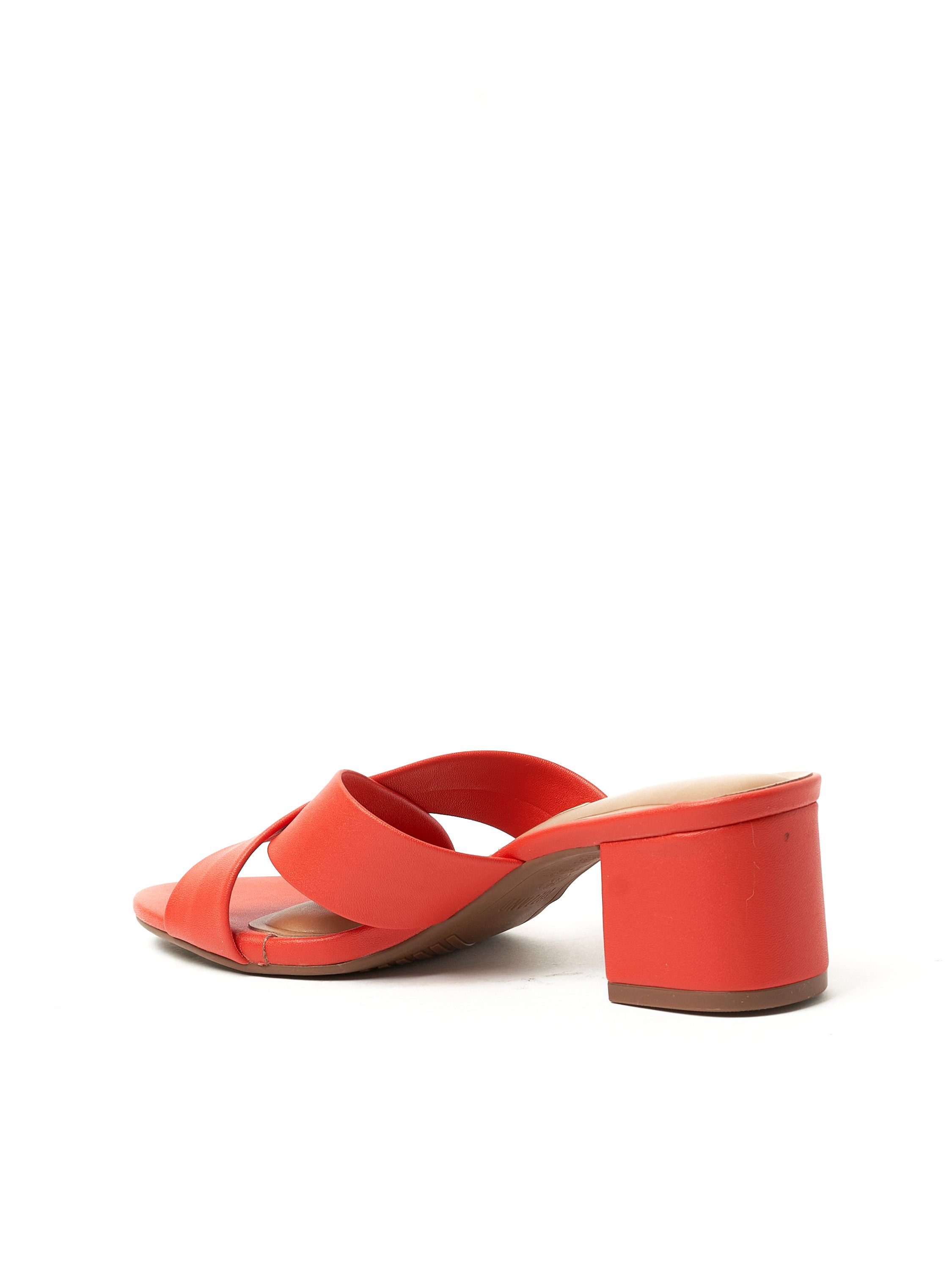 Orange Mid Heel Sandals