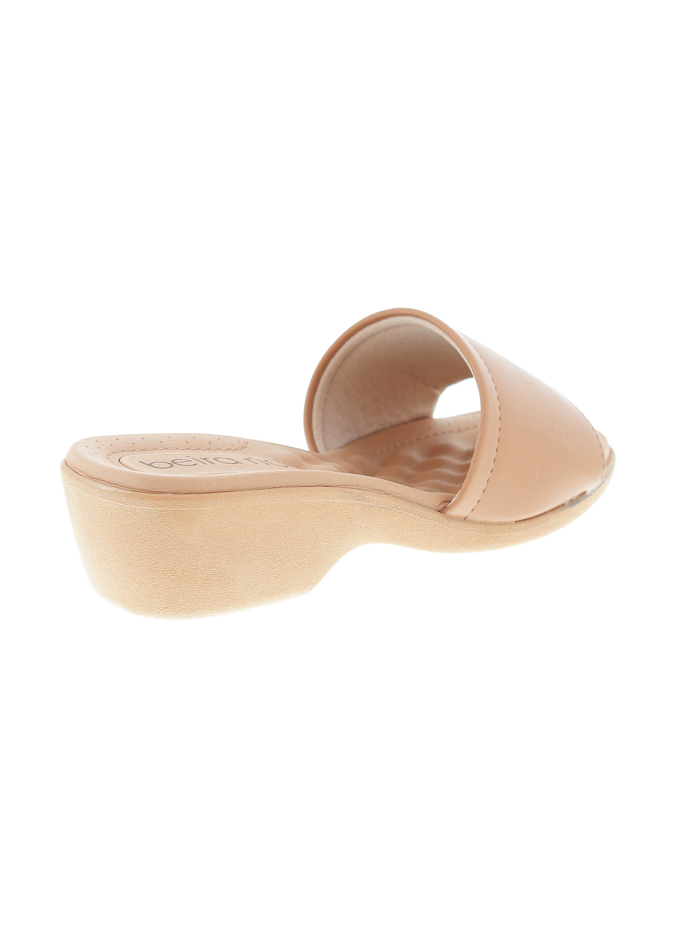Nude Low Heel Slip-On Sandals