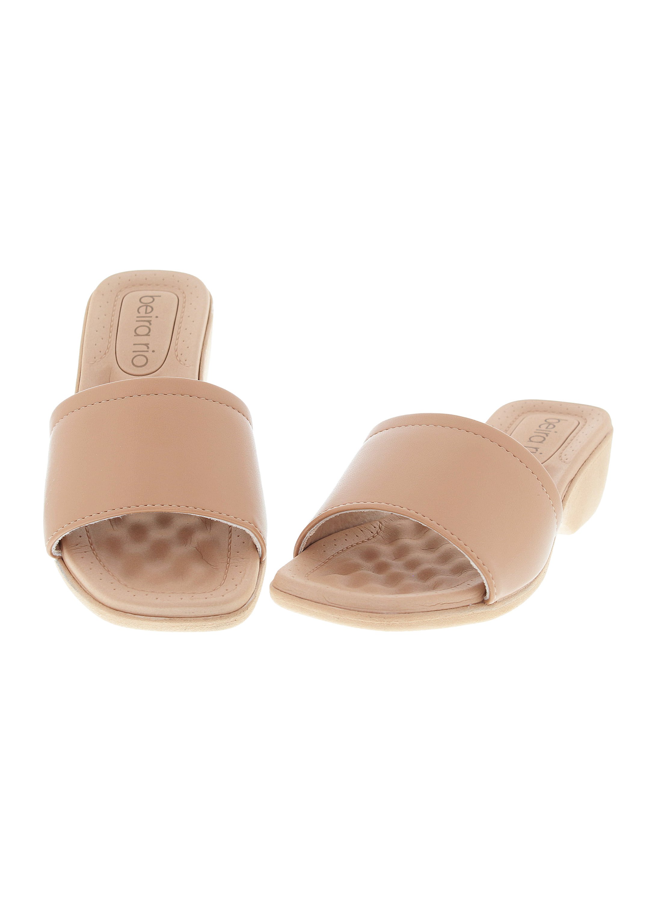 Nude Low Heel Slip-On Sandals