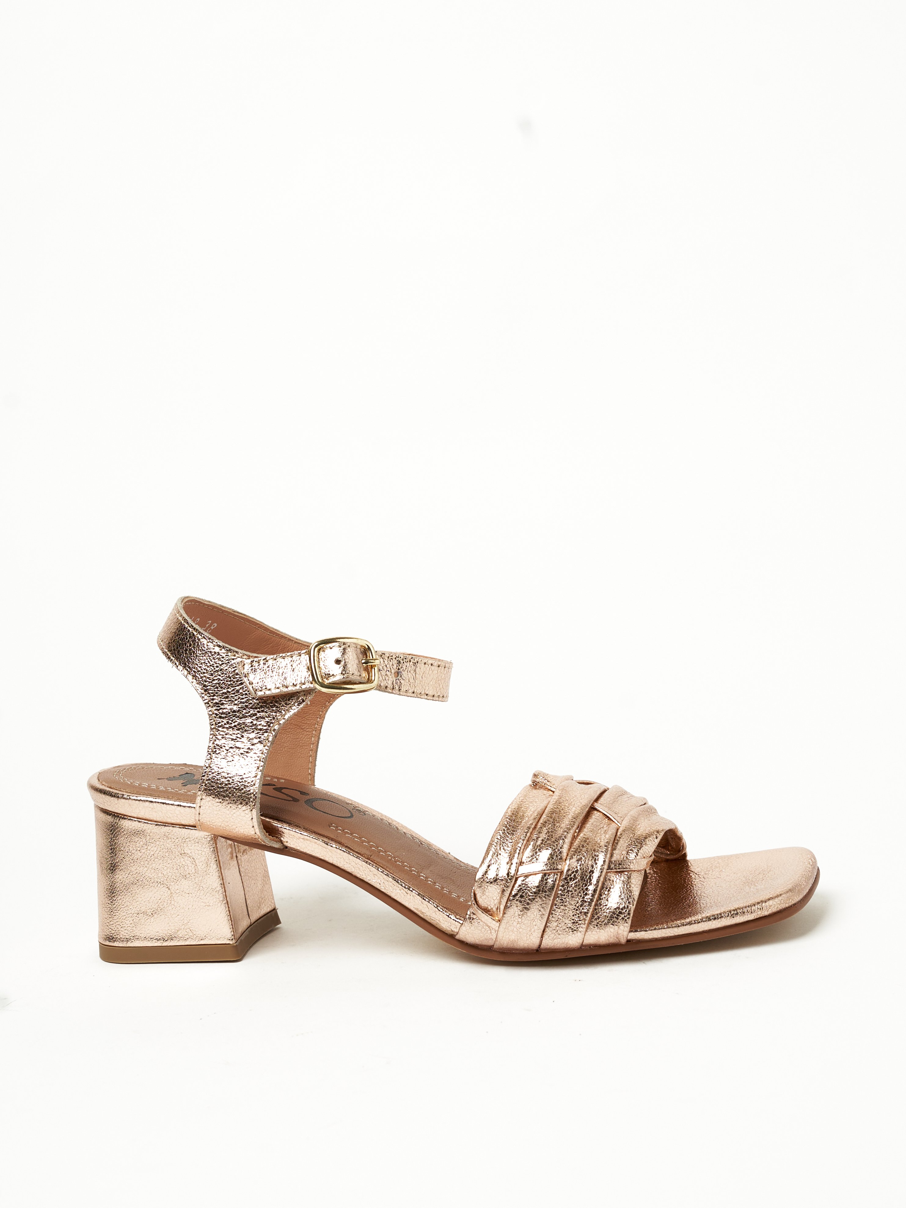 Gold Mid Heel Sandals