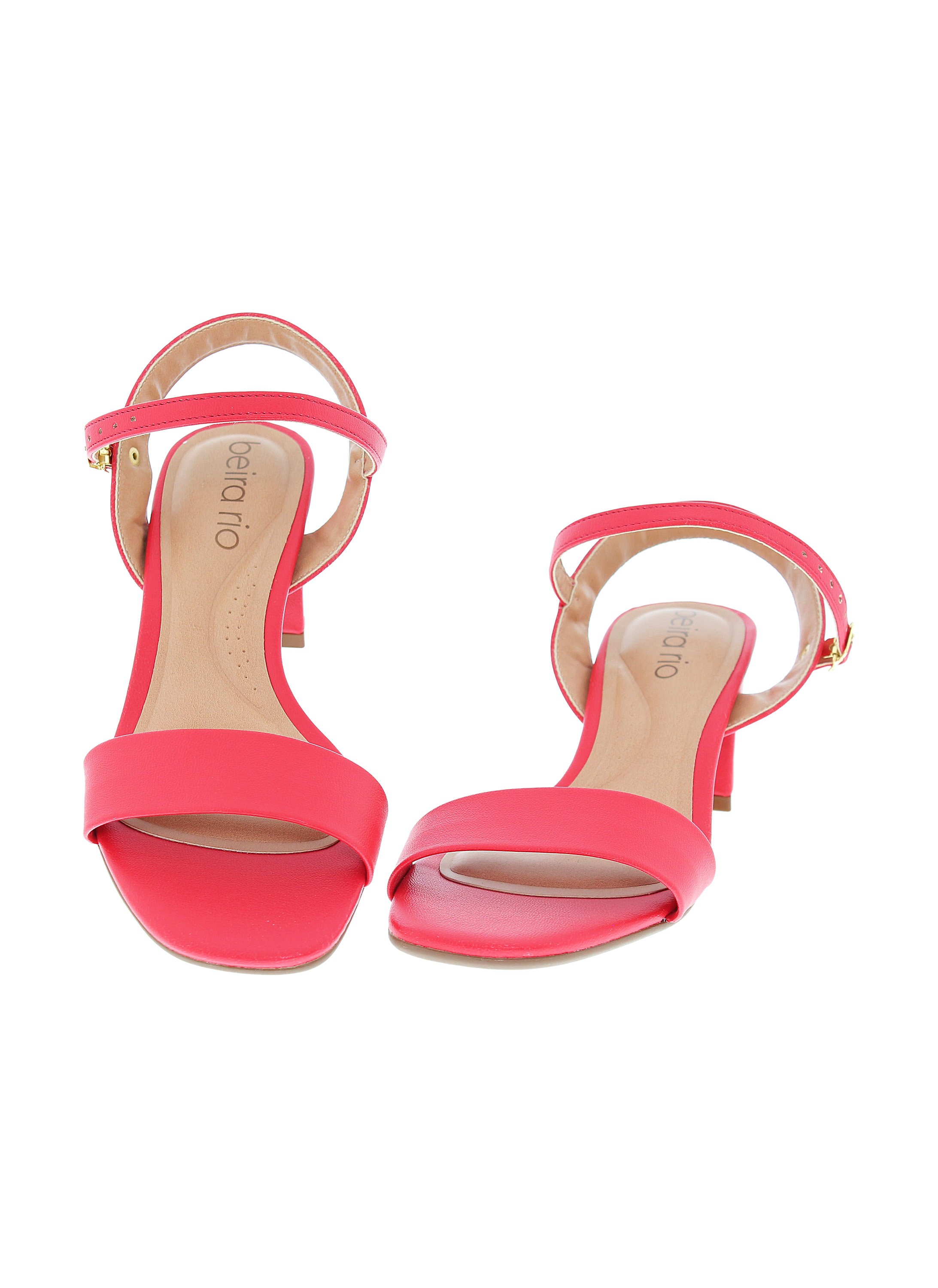 Pink Ankle Strap Block Heel Sandals