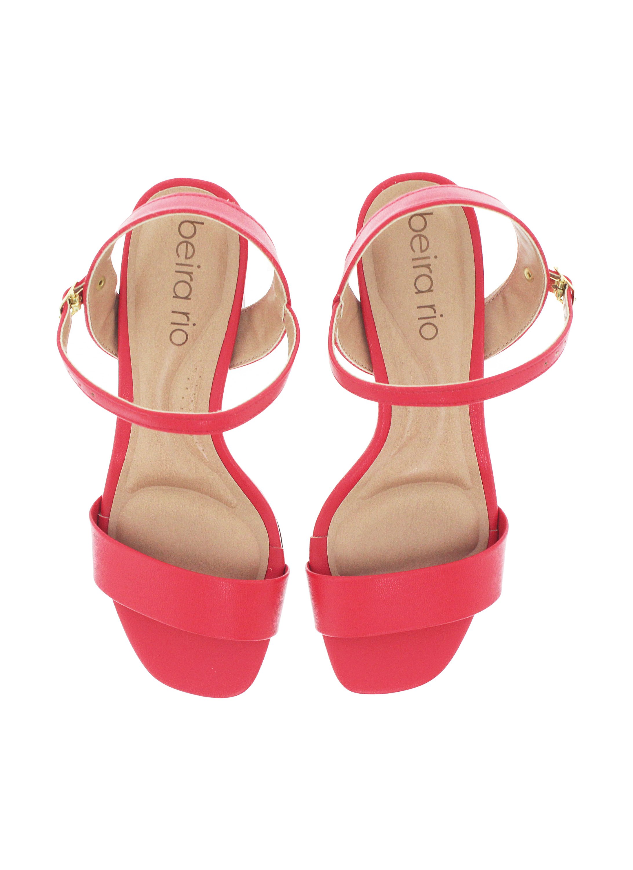 Pink Ankle Strap Block Heel Sandals