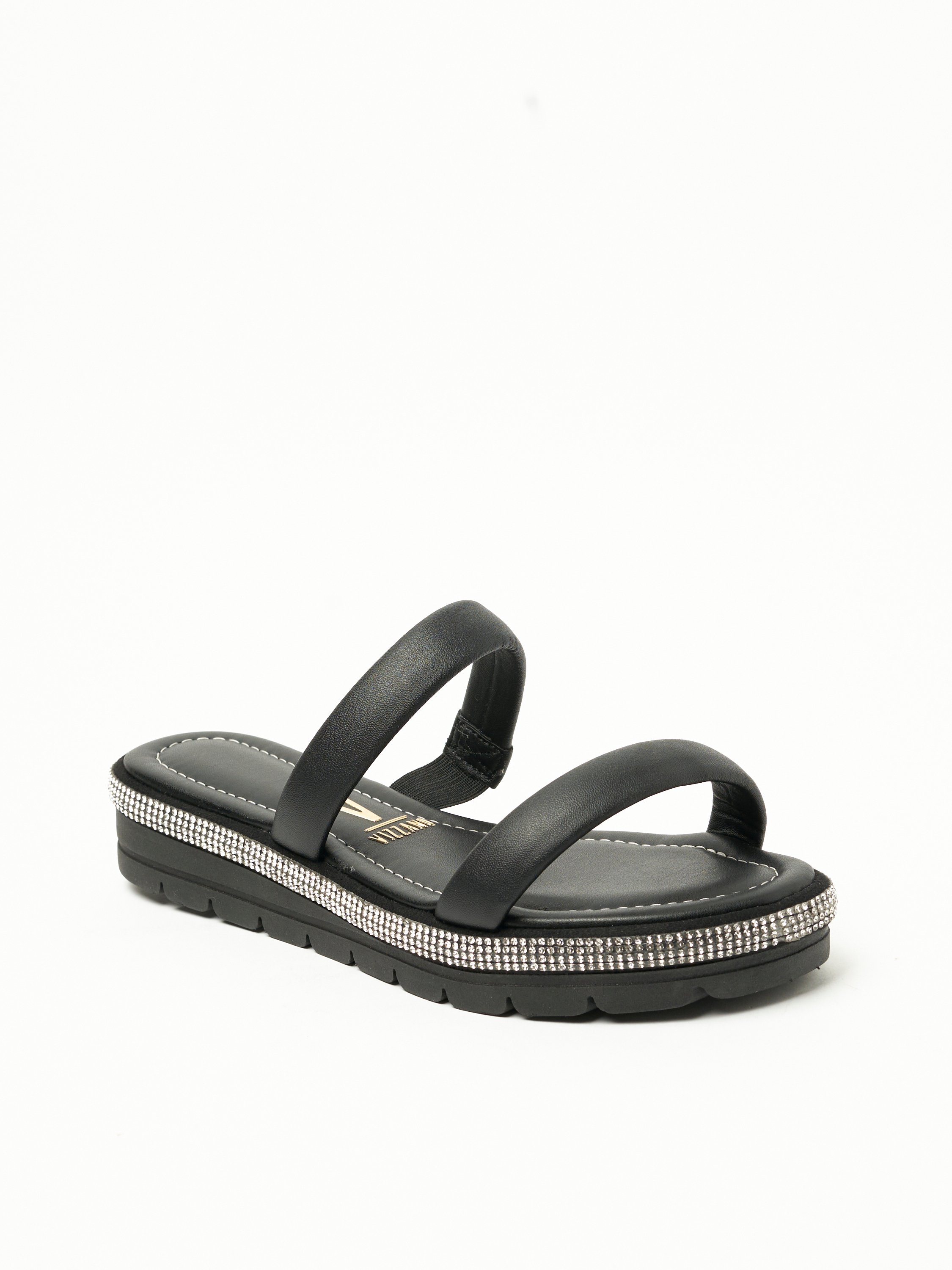 Black Comfort Flat Sandals