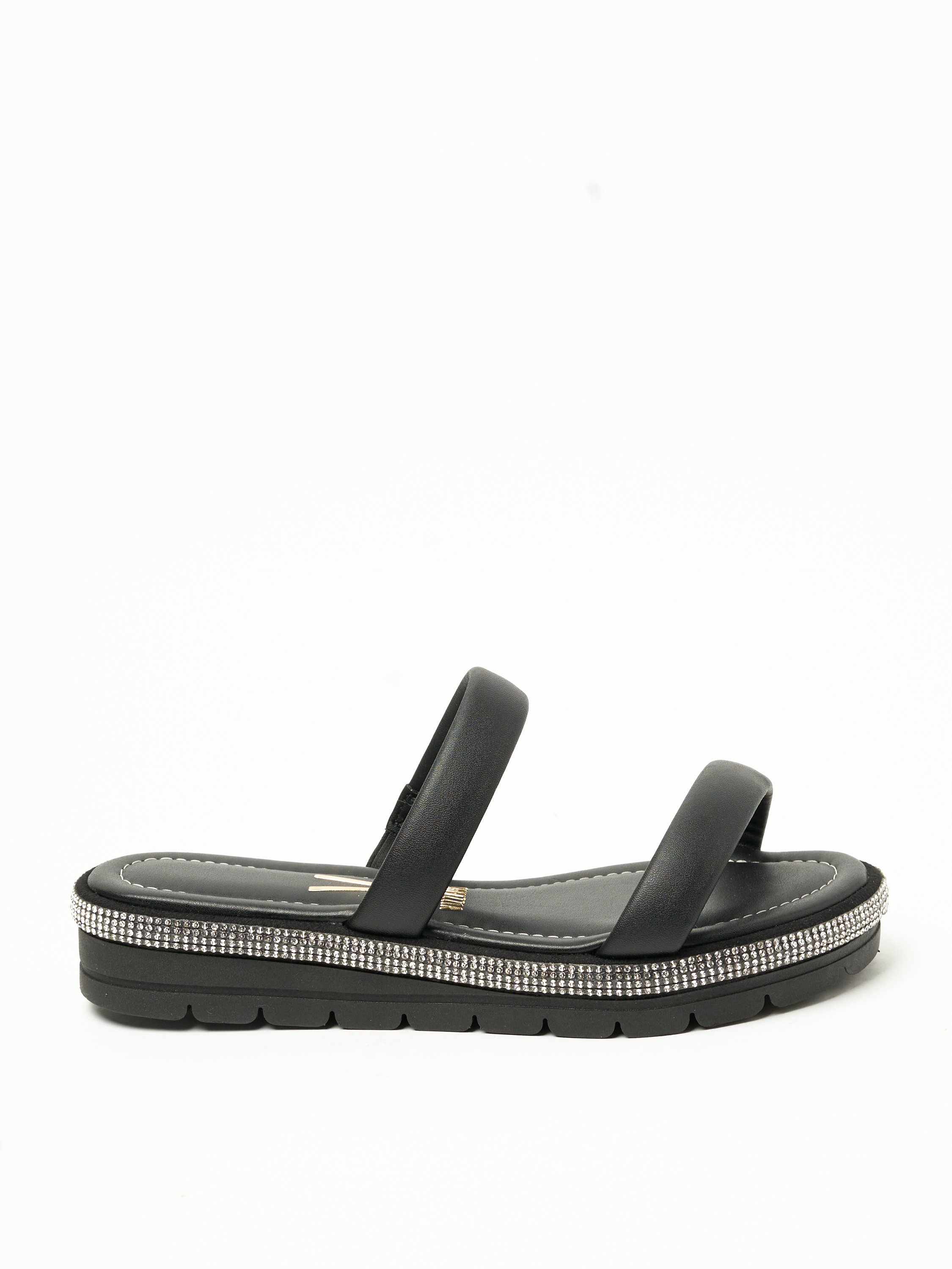 Black Comfort Flat Sandals