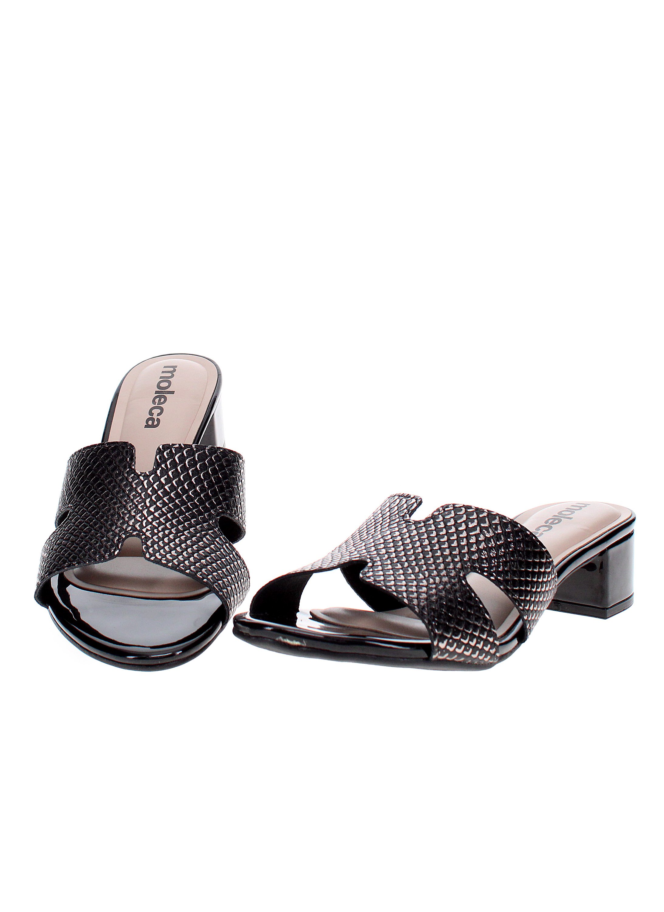 Black Low Heel Sandals