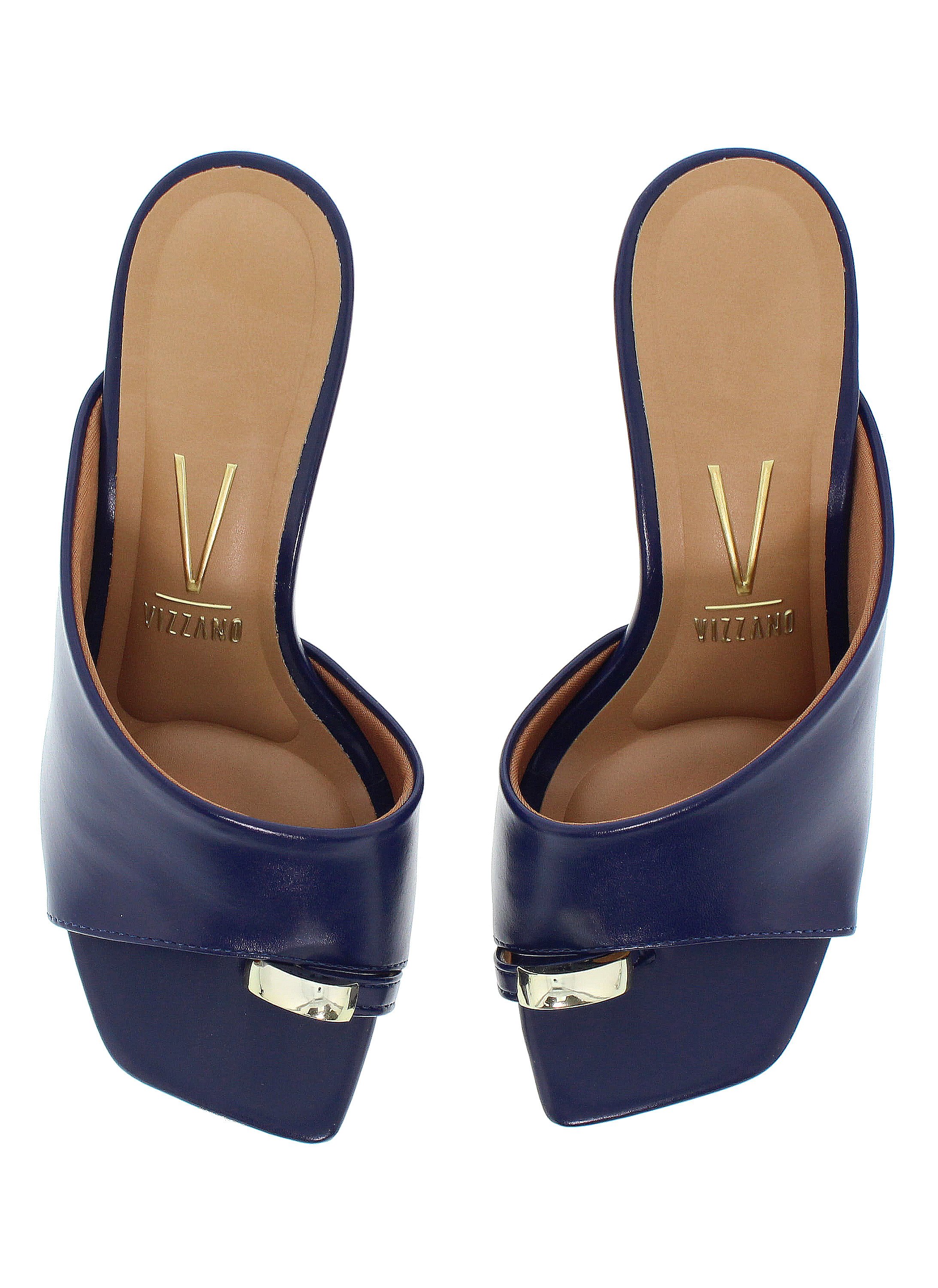 Navy Blue Mid-Heel Sandals