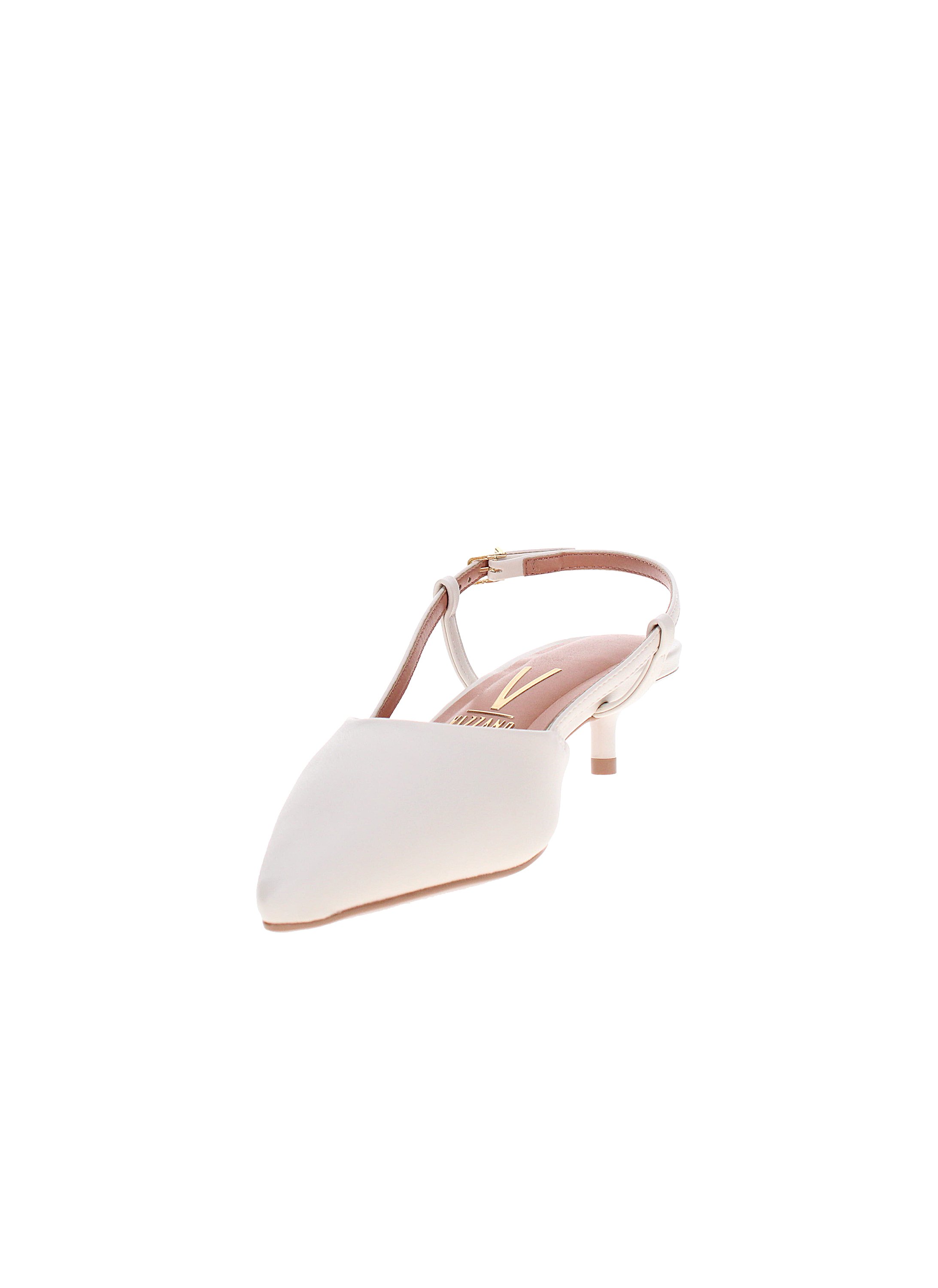 Off-White Low Heel Slingback Sandals