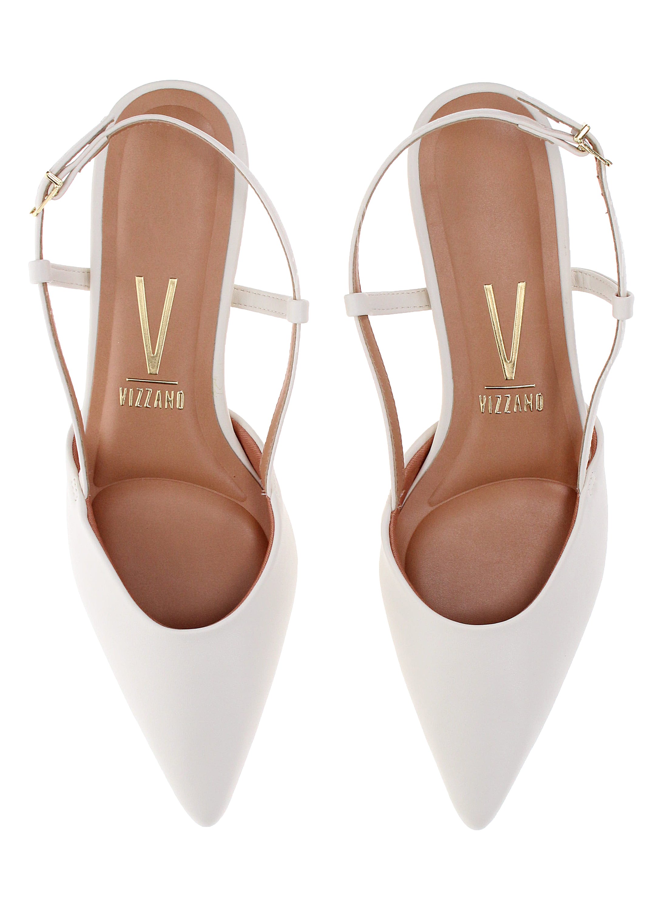 Off-White Low Heel Slingback Sandals