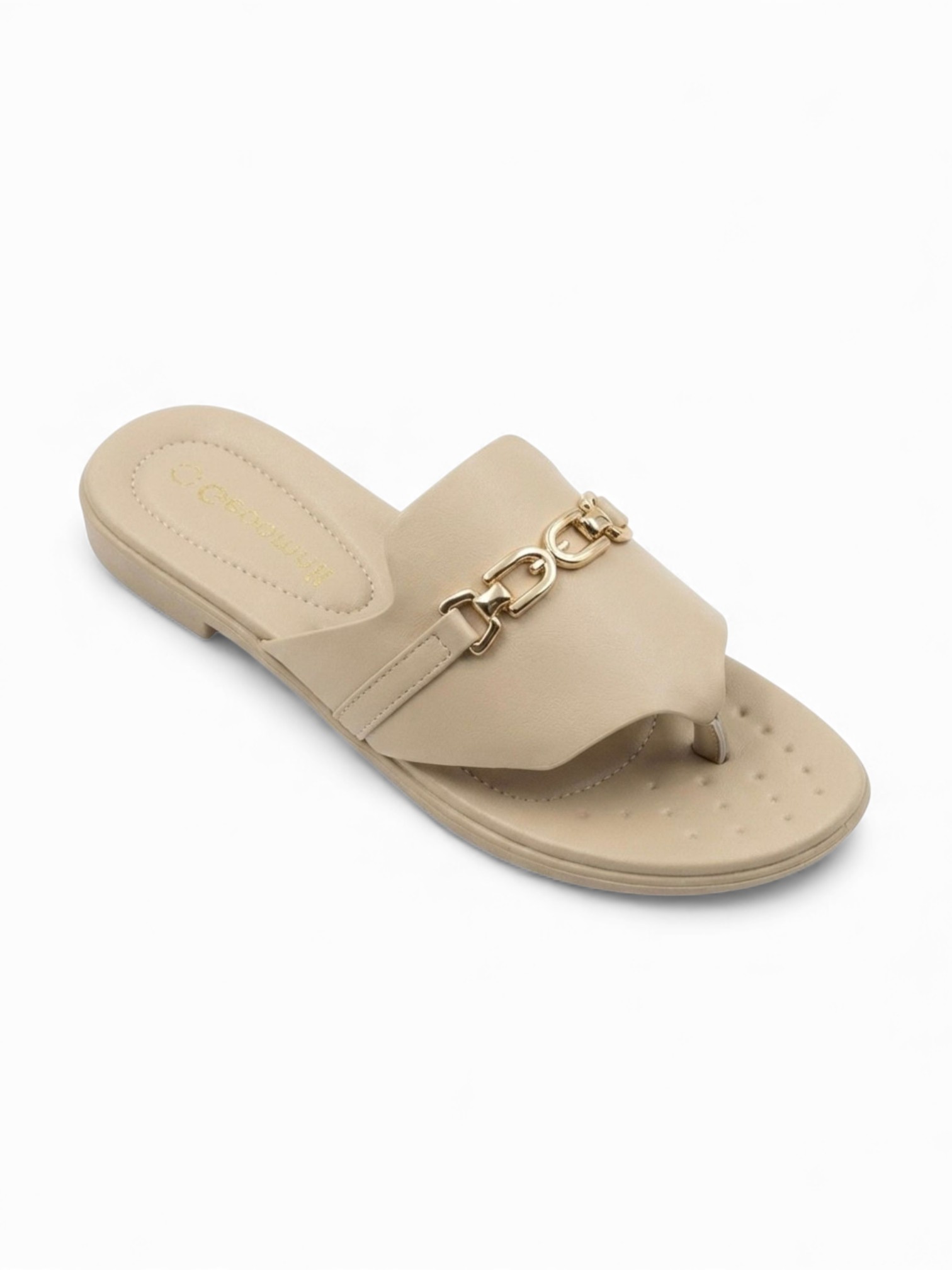 Beige Comfort Flat Sandals
