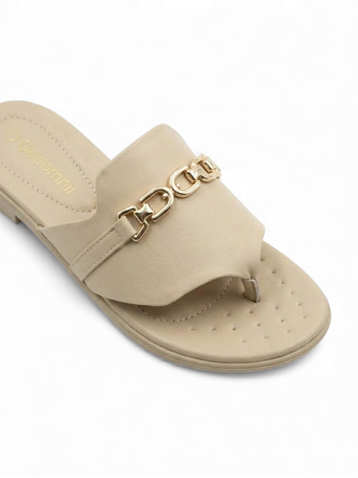 Beige Comfort Flat Sandals