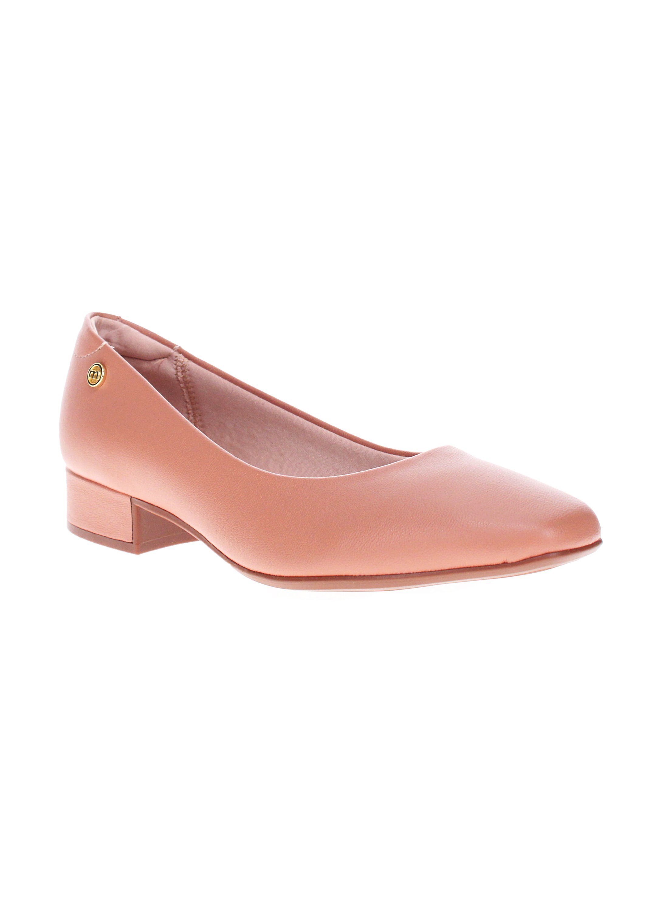 Peach Low Heel Pumps for Women - Comfortable