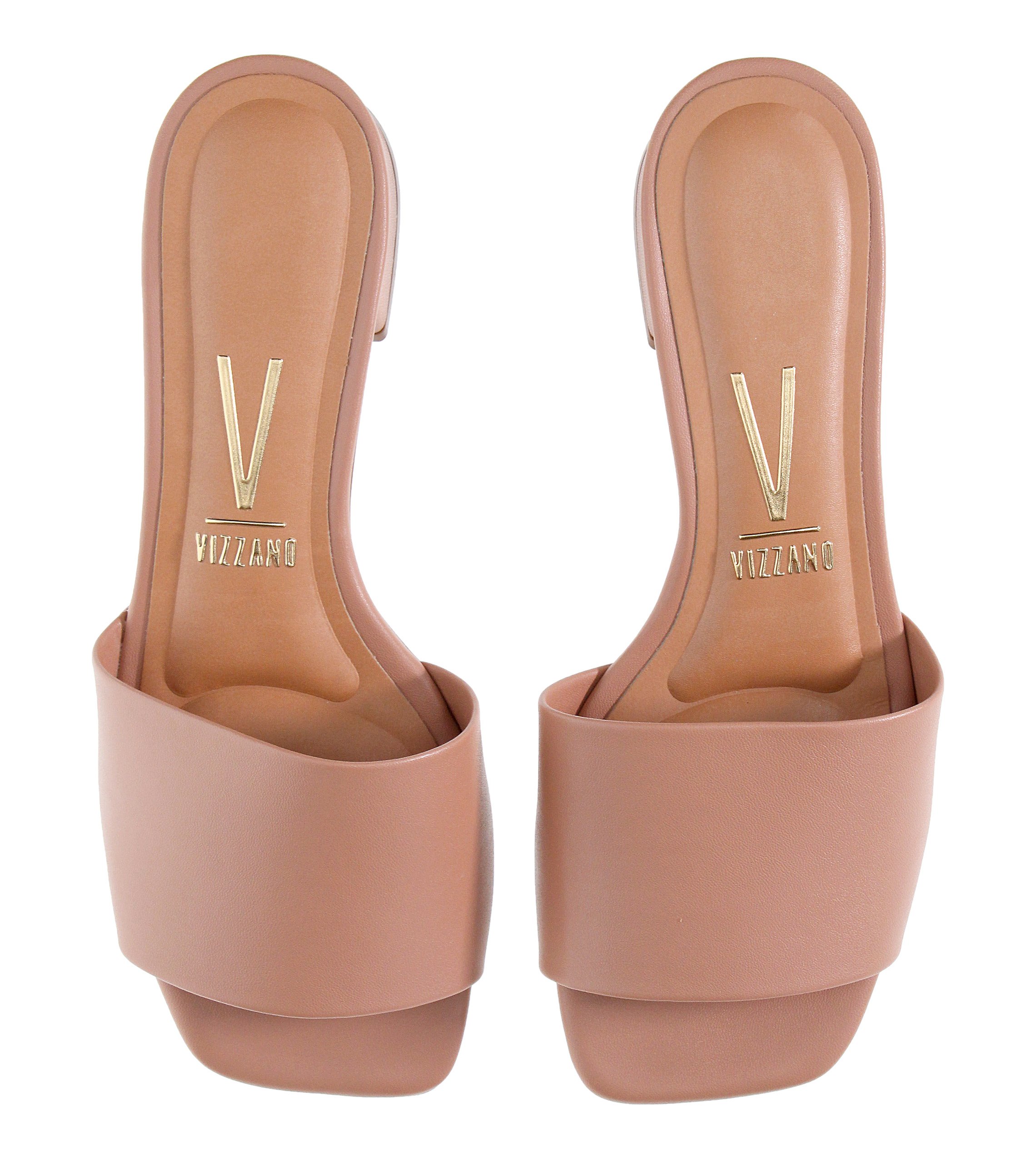 Nude Low Heel Slip-On Sandals for Women - Vizzano Comfort and Style
