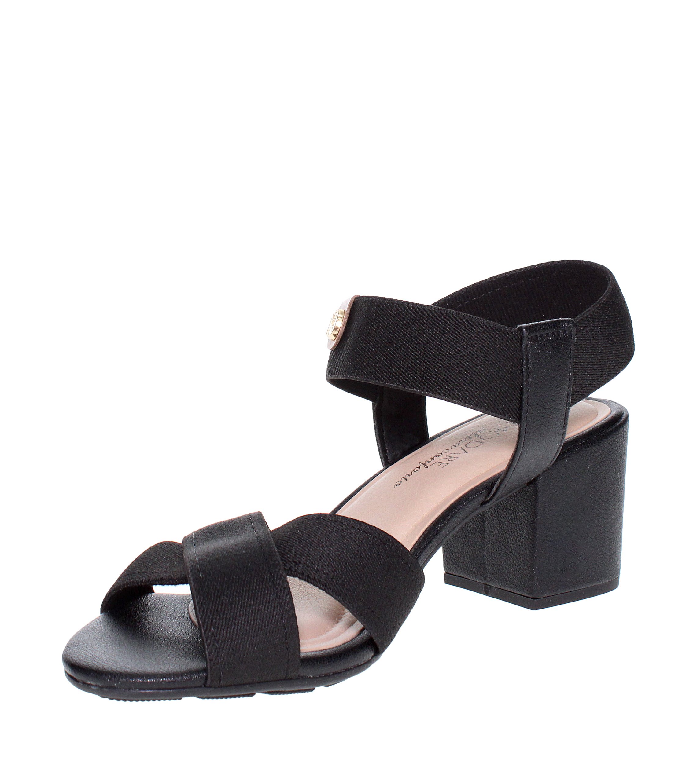 Black Mid-Heel Sandals
